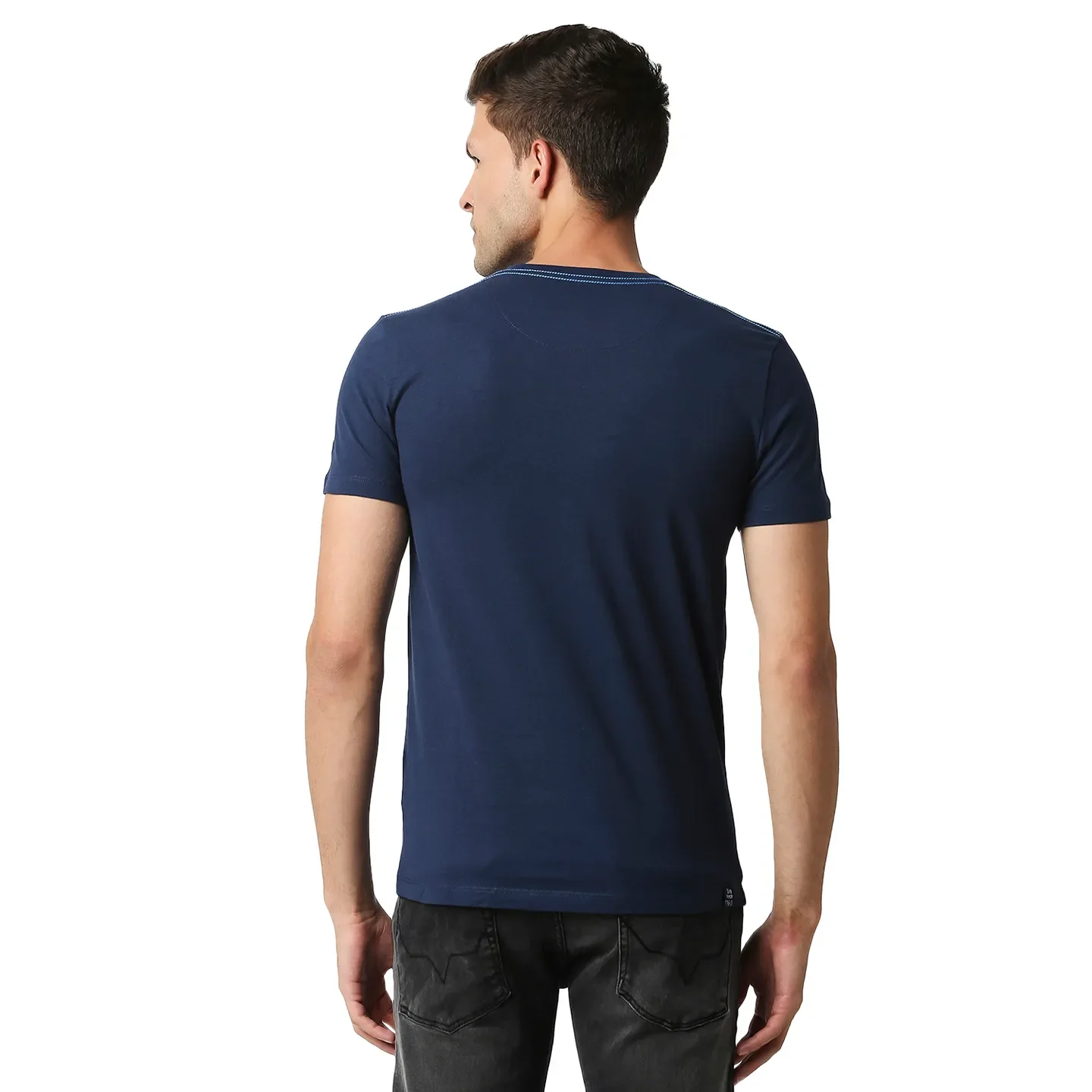 Blue Regular Fit Men's Short Sleeves T-Shirt by Being Human Clothing - Image 5