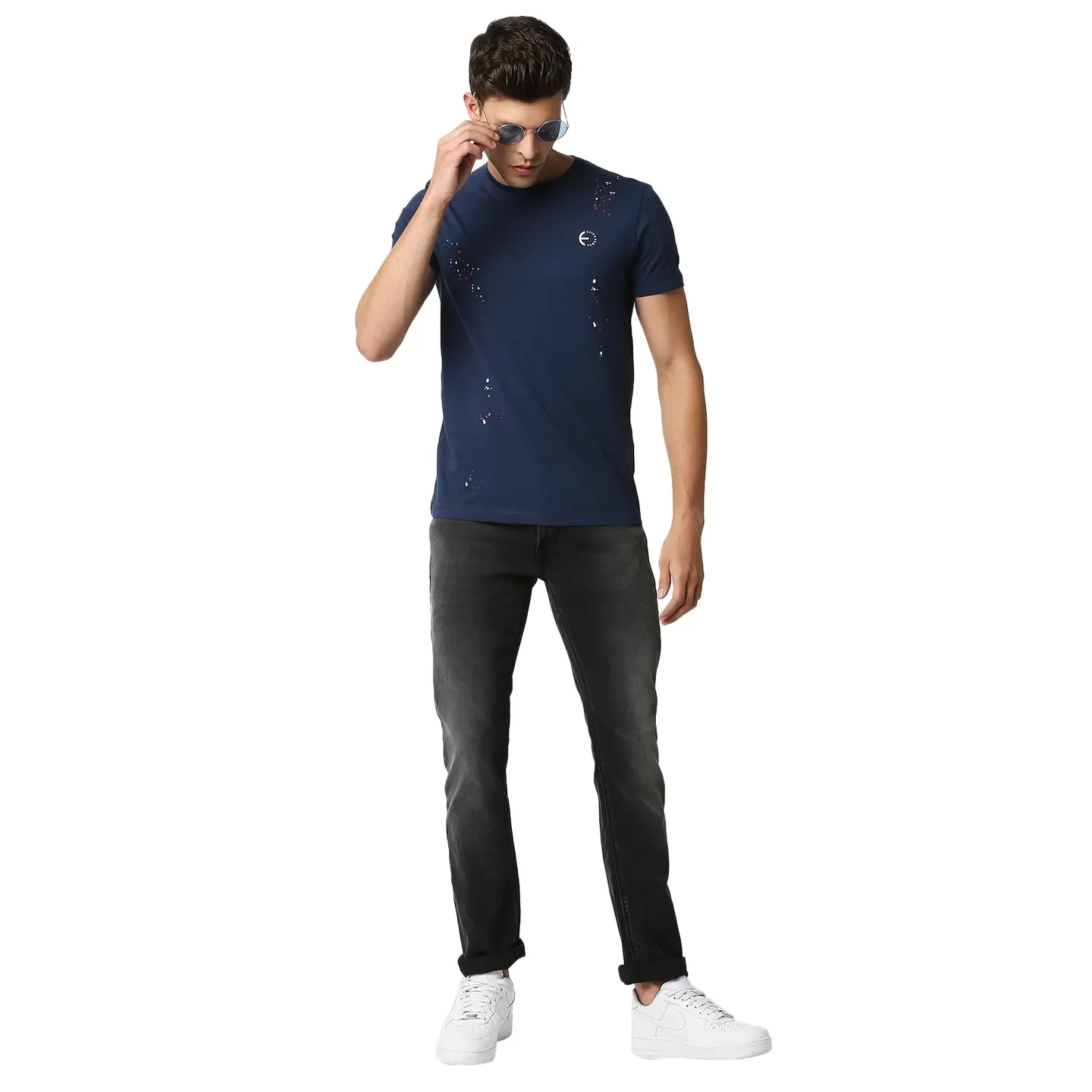 Blue Regular Fit Men's Short Sleeves T-Shirt by Being Human Clothing - Image 6