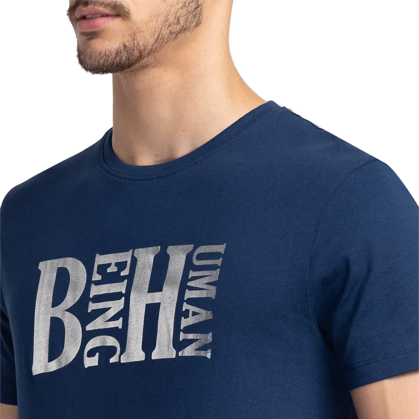 Blue Regular Fit Men's Short Sleeves T-Shirt by Being Human Clothing - Image 5