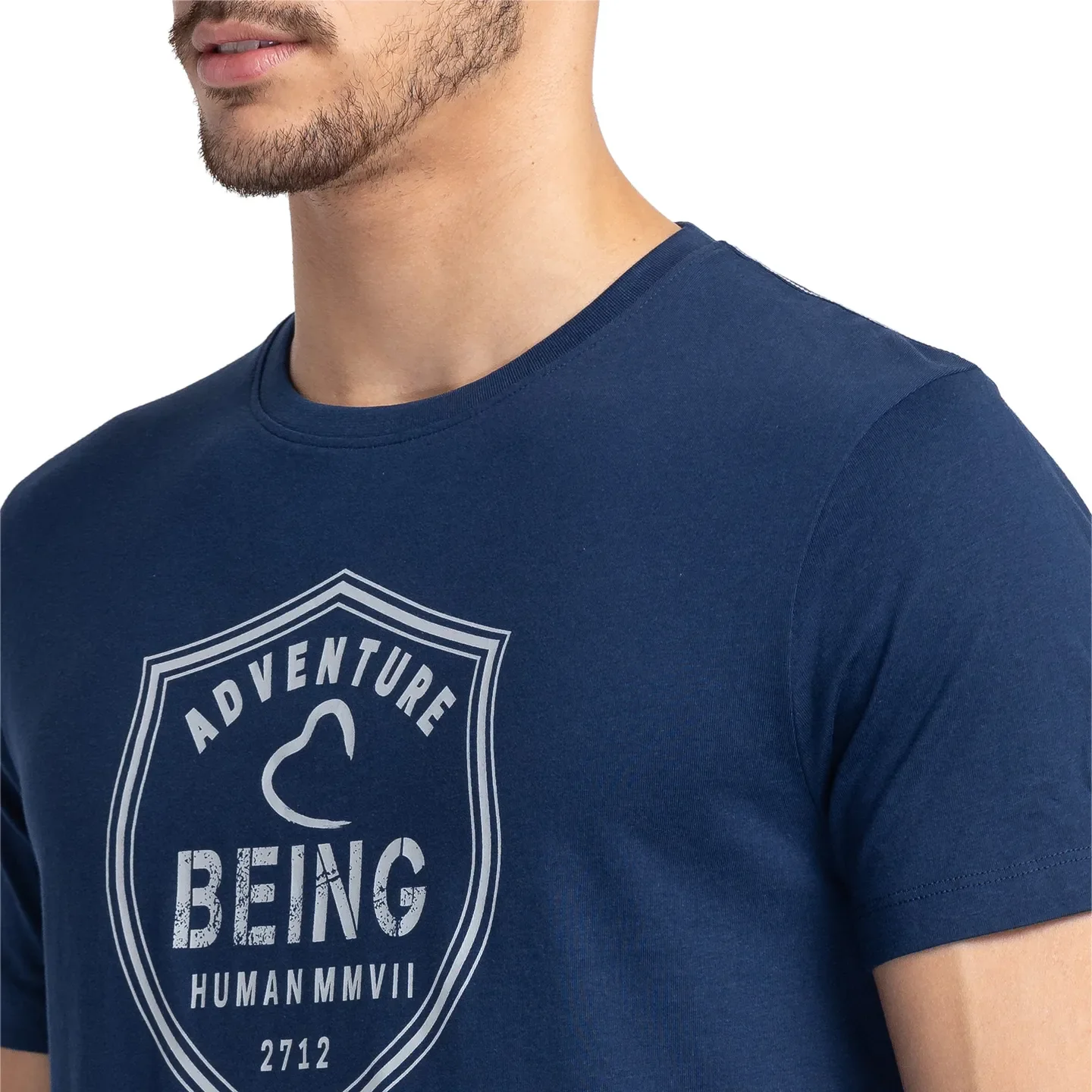 Blue Regular Fit Men's Short Sleeves T-Shirt by Being Human Clothing - Image 5