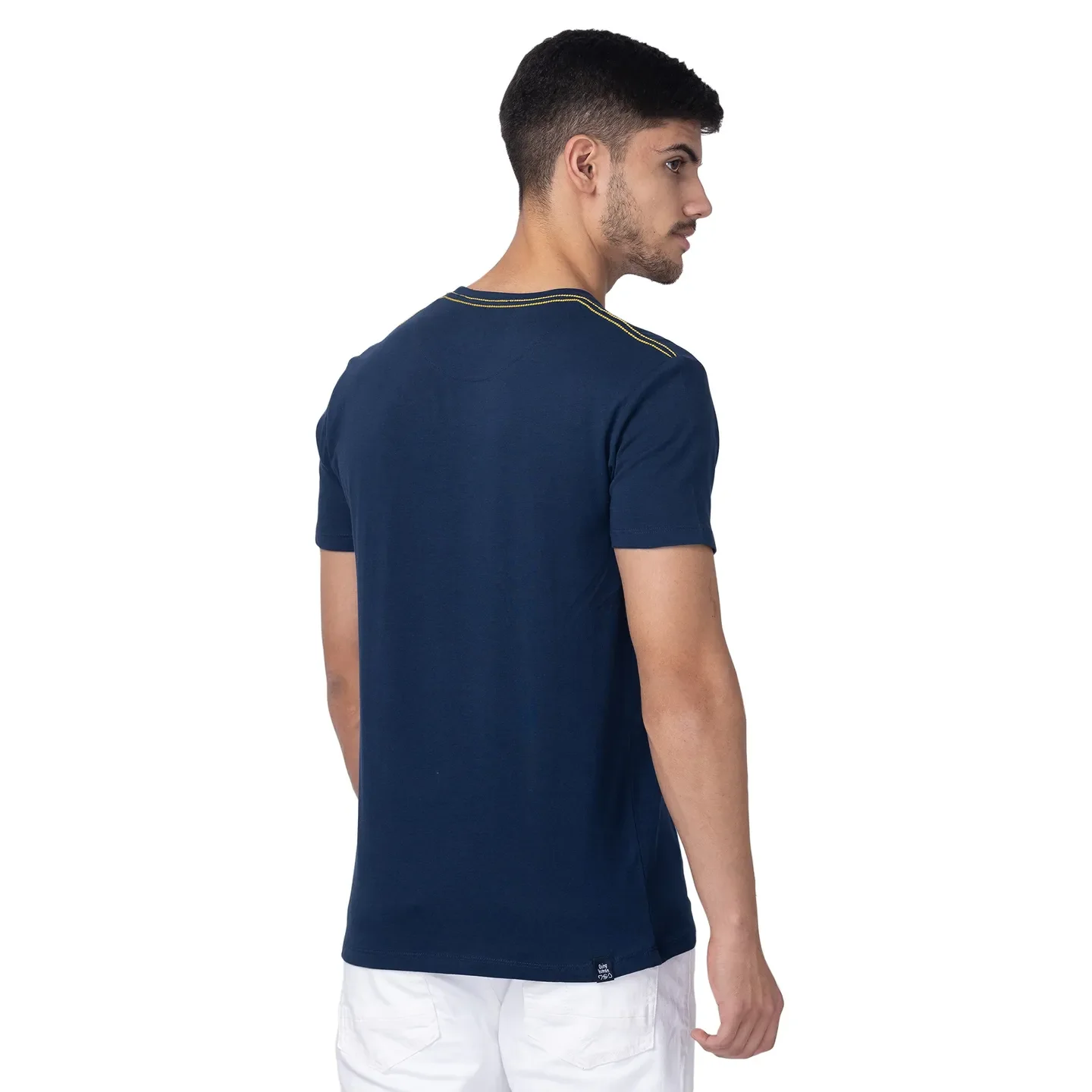 Blue Regular Fit Men's Short Sleeves T-Shirt by Being Human Clothing - Image 3