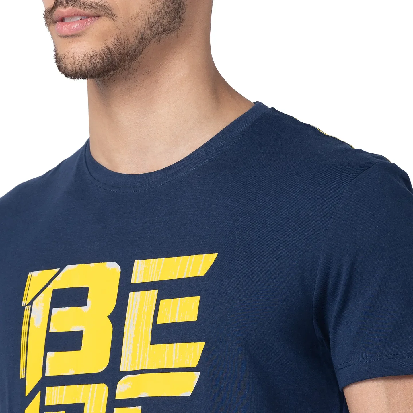Blue Regular Fit Men's Short Sleeves T-Shirt by Being Human Clothing - Image 4