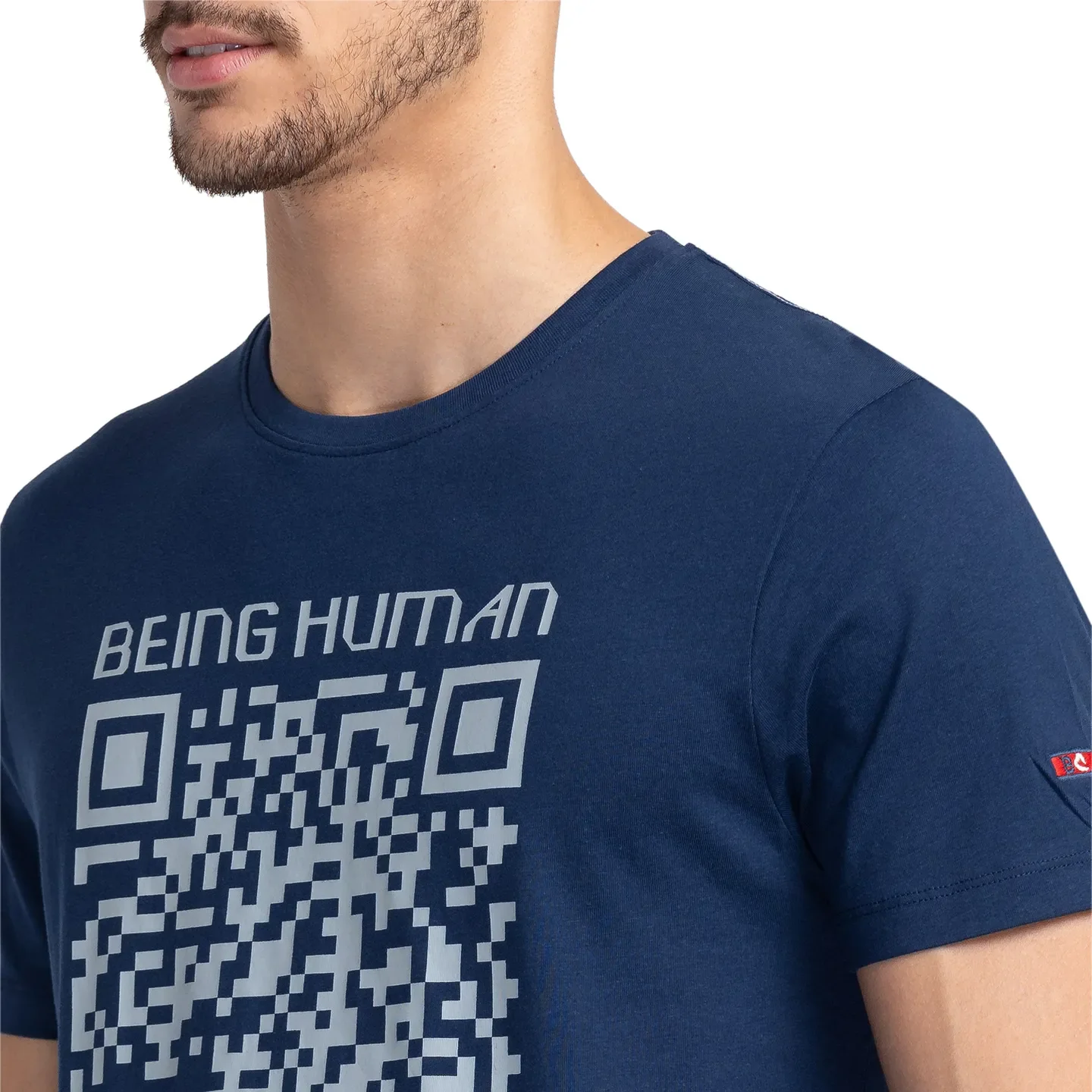 Blue Regular Fit Men's Short Sleeves T-Shirt by Being Human Clothing - Image 5