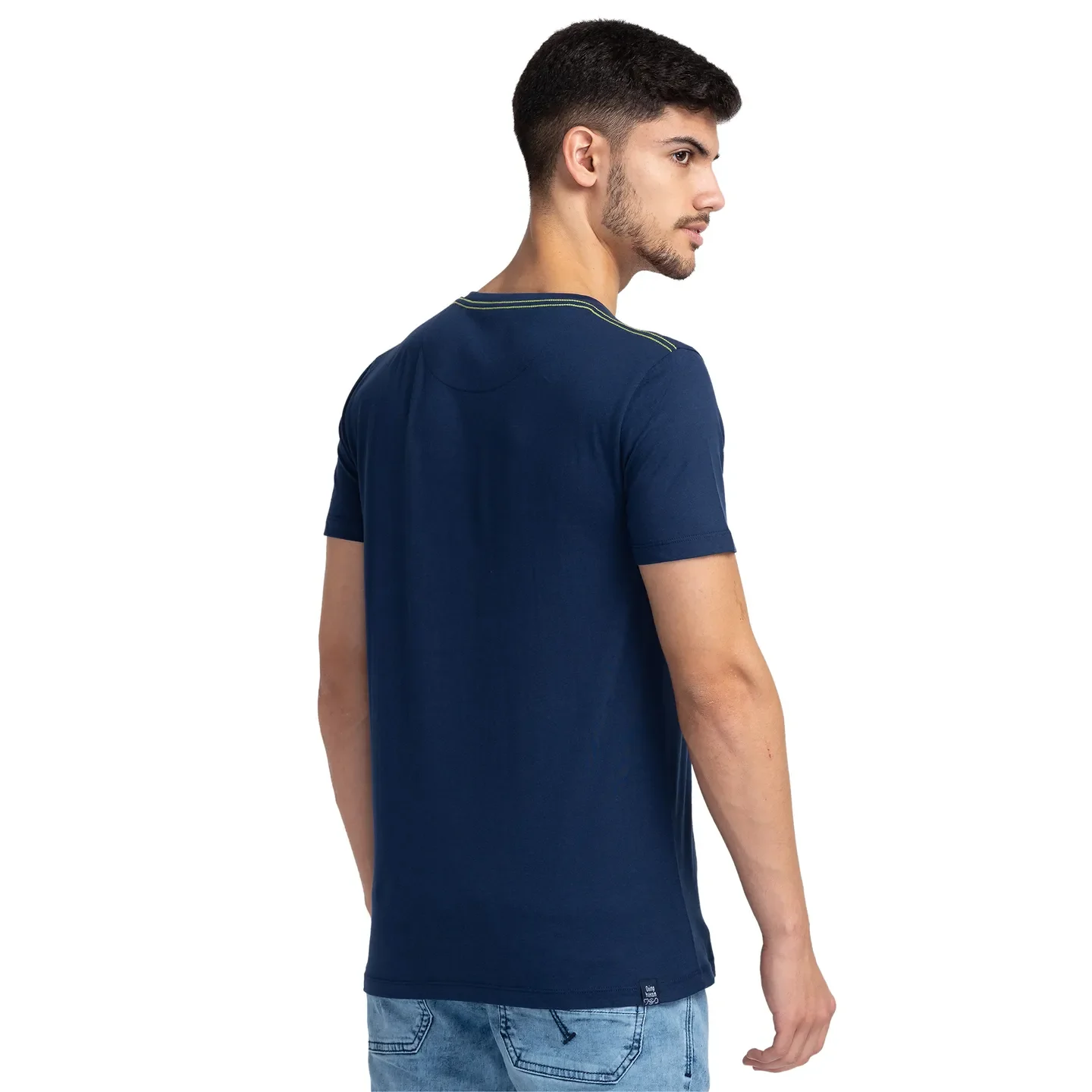 Blue Regular Fit Men's Short Sleeves T-Shirt by Being Human Clothing - Image 3