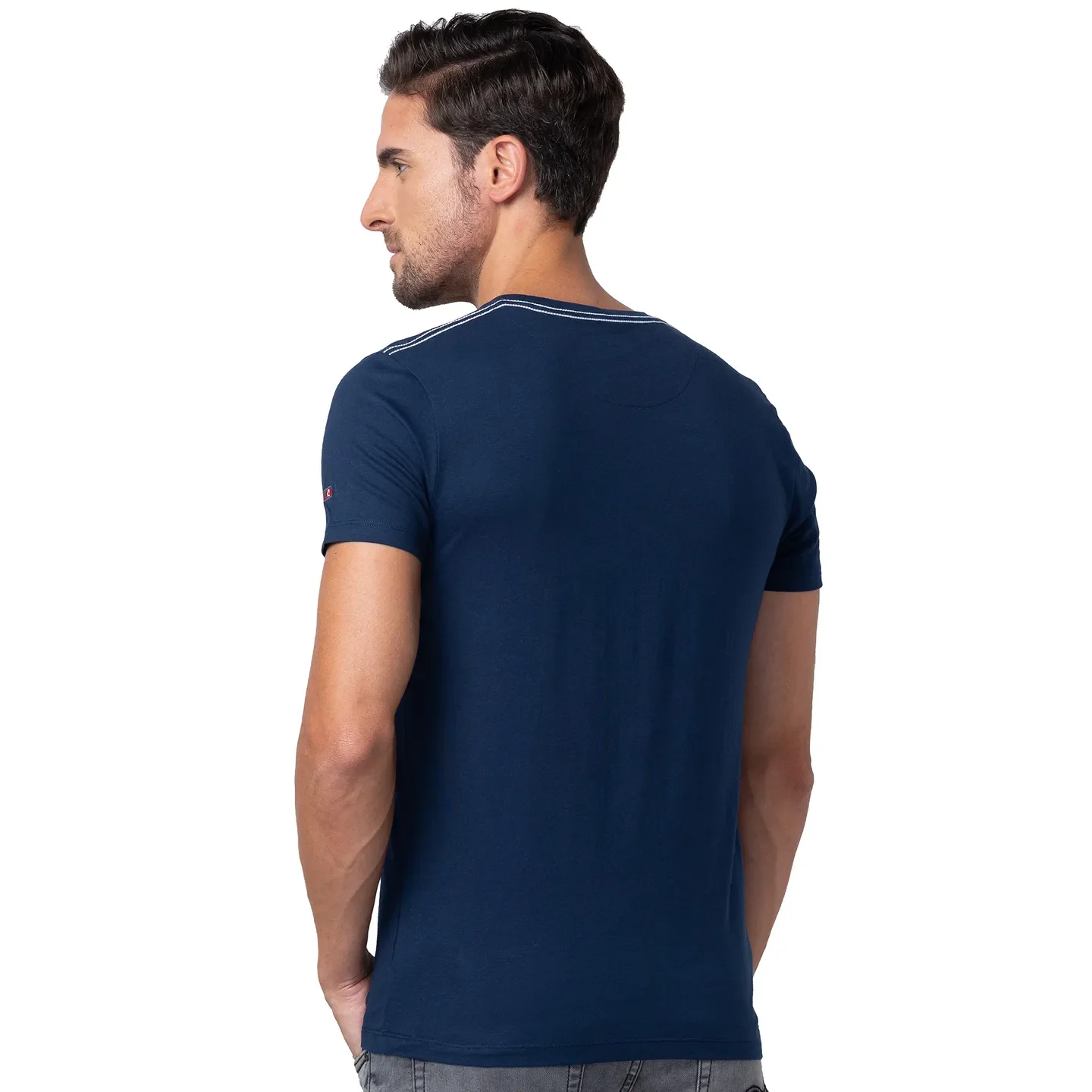 Blue Regular Fit Men's Short Sleeves T-Shirt by Being Human Clothing - Image 3