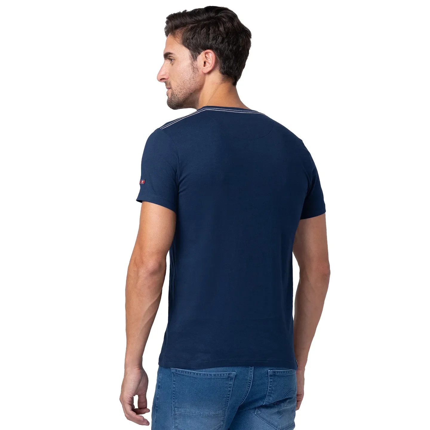 Blue Regular Fit Men's Short Sleeves T-Shirt by Being Human Clothing - Image 3