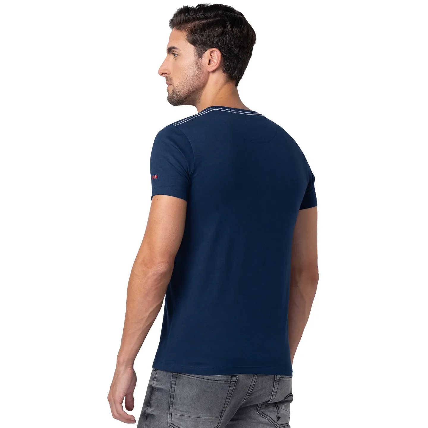 Blue Regular Fit Men's Short Sleeves T-Shirt by Being Human Clothing - Image 3