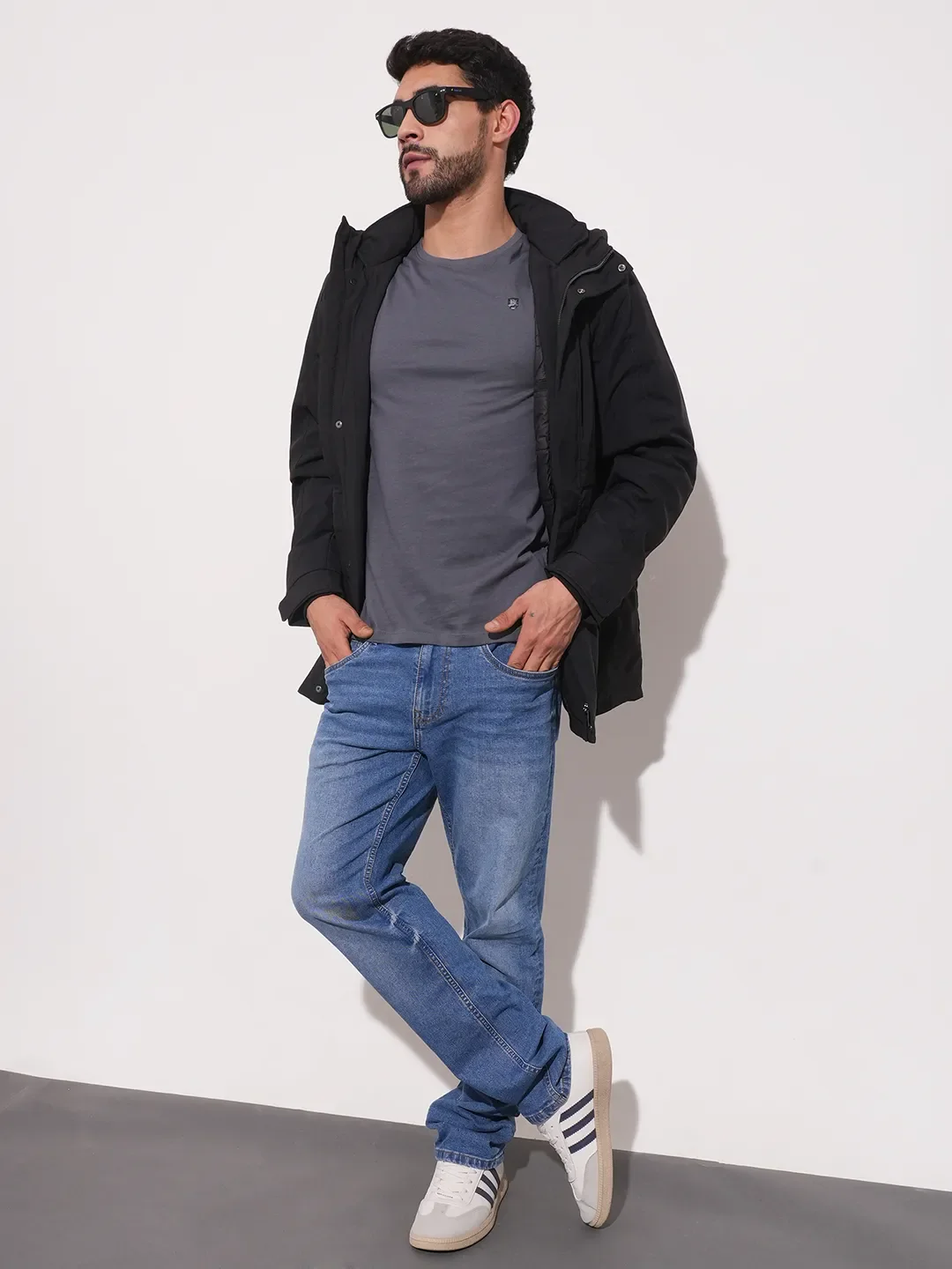 Navy Regular Fit Round Neck Men's T-Shirt by Being Human Clothing - Image 2