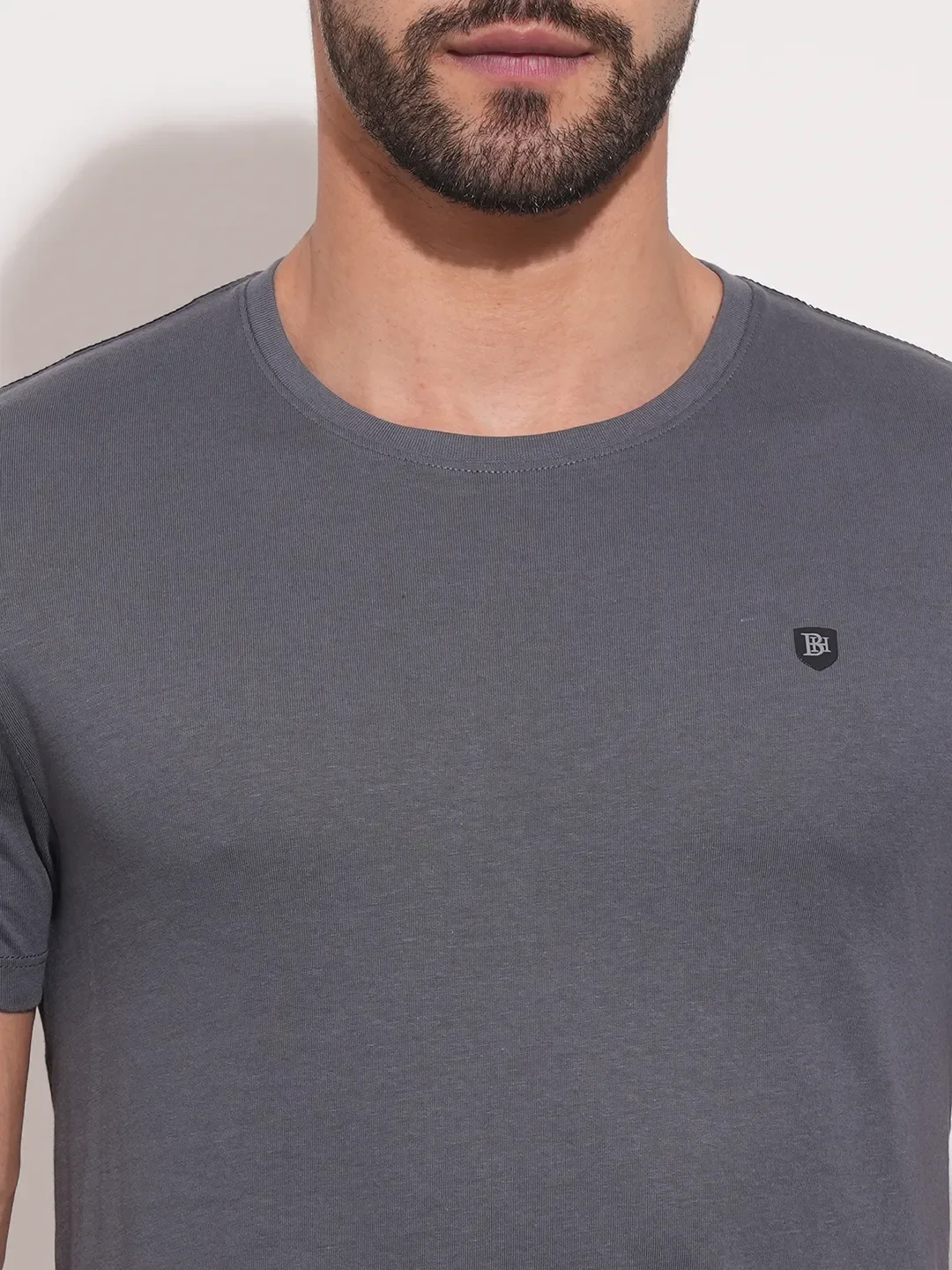 Navy Regular Fit Round Neck Men's T-Shirt by Being Human Clothing - Image 5