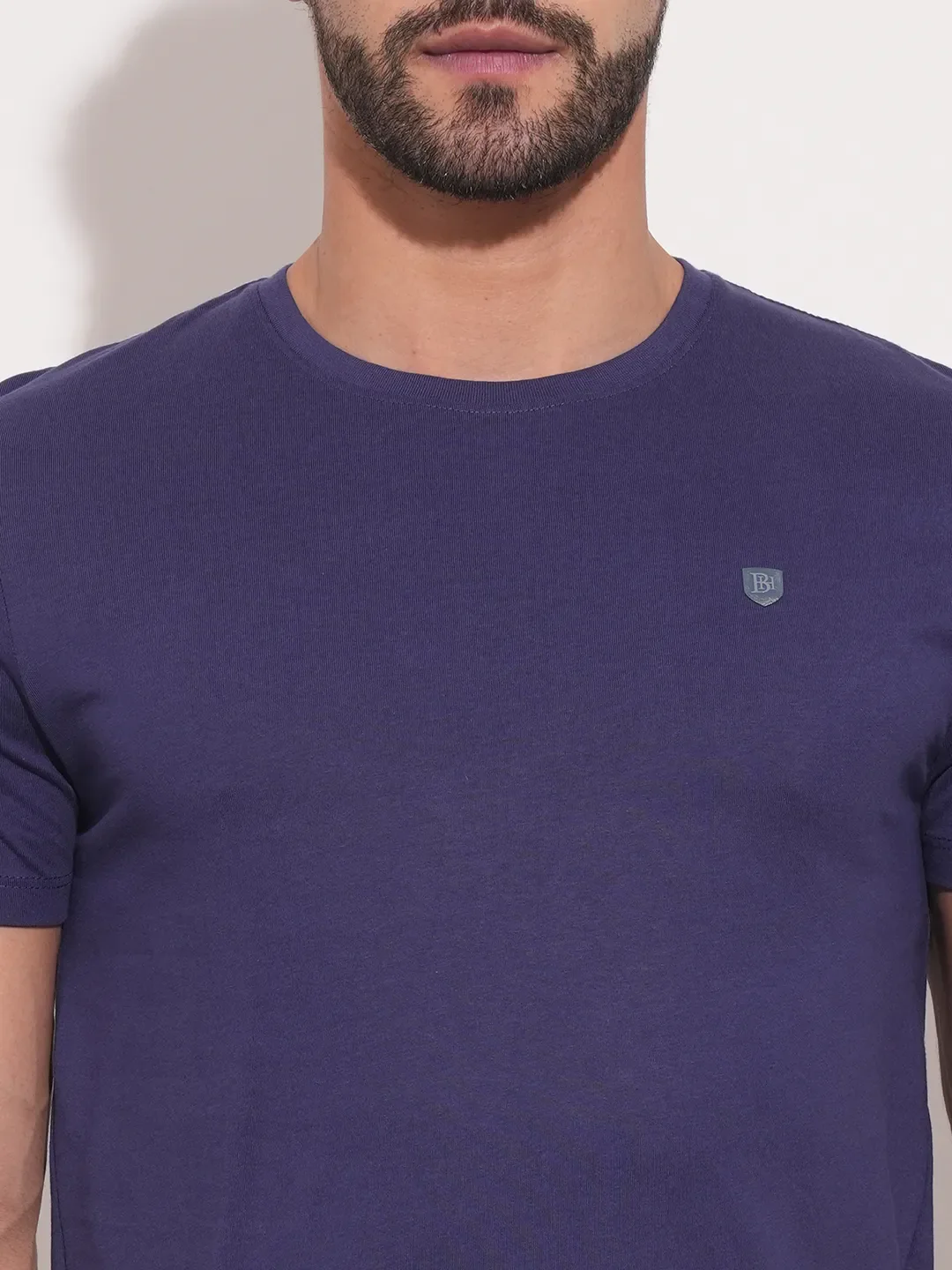 Navy Regular Fit Round Neck Men's T-Shirt by Being Human Clothing - Image 5