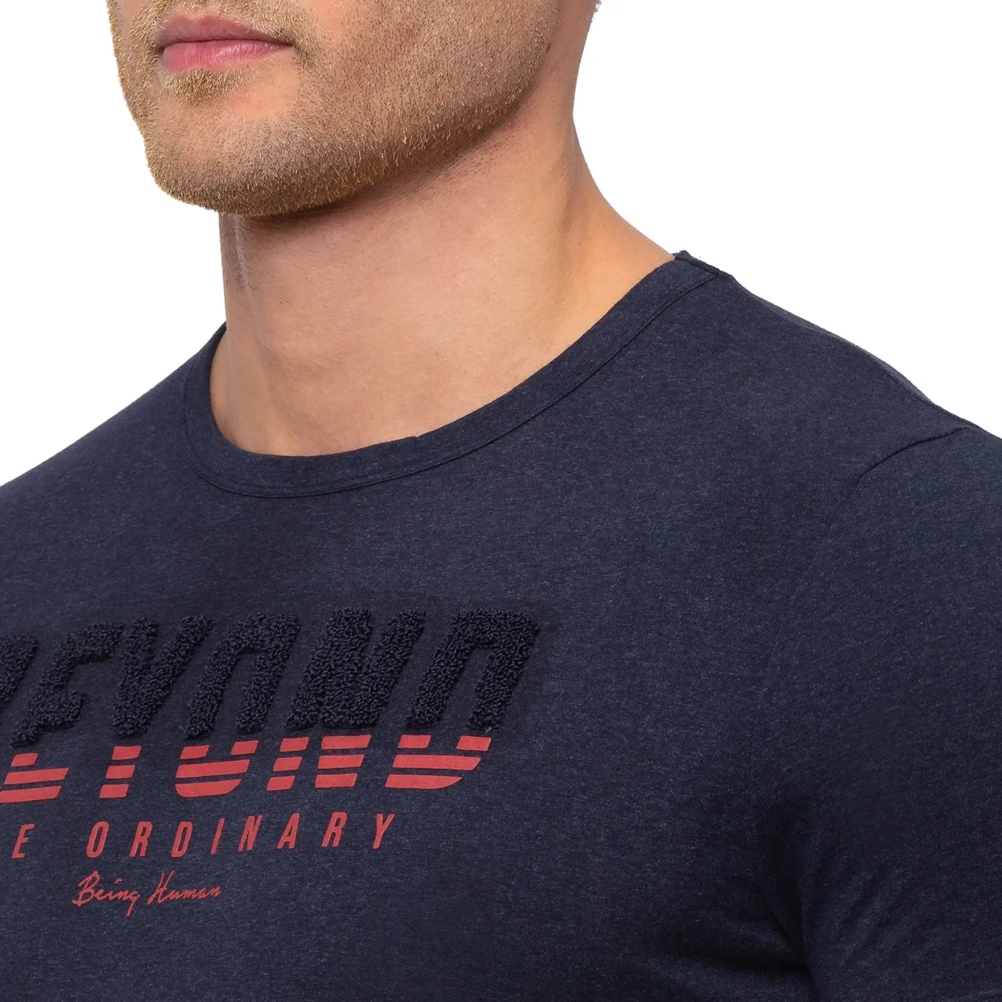 Blue Regular Fit Men's Short Sleeves T-Shirt by Being Human Clothing - Image 2