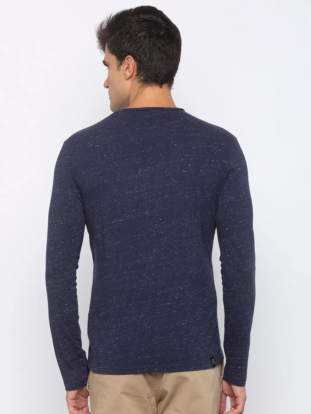 Blue Regular Fit Men's Long Sleeves T-Shirt by Being Human Clothing - Image 2