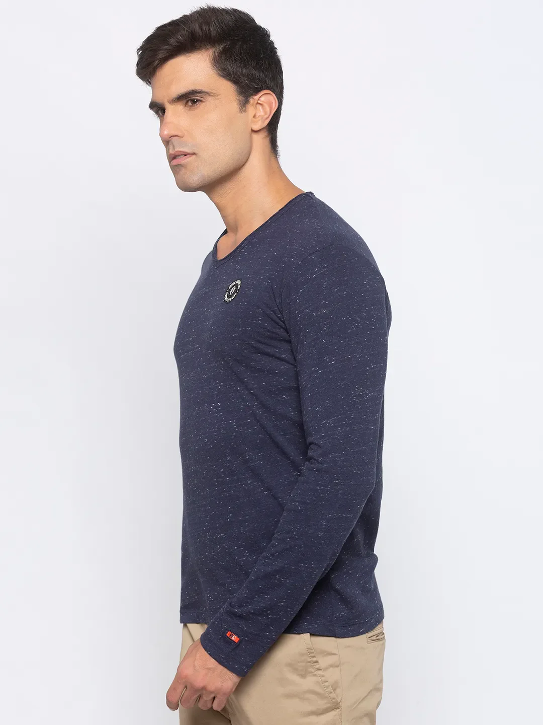 Blue Regular Fit Men's Long Sleeves T-Shirt by Being Human Clothing - Image 3