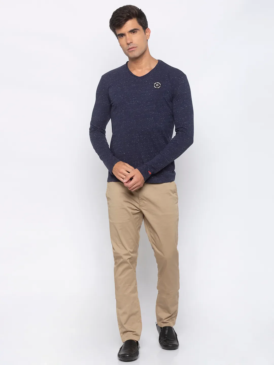 Blue Regular Fit Men's Long Sleeves T-Shirt by Being Human Clothing - Image 4