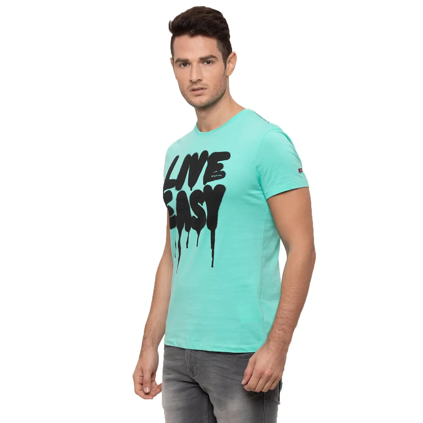 Green Regular Fit Men's Short Sleeves T-Shirt by Being Human Clothing - Image 2