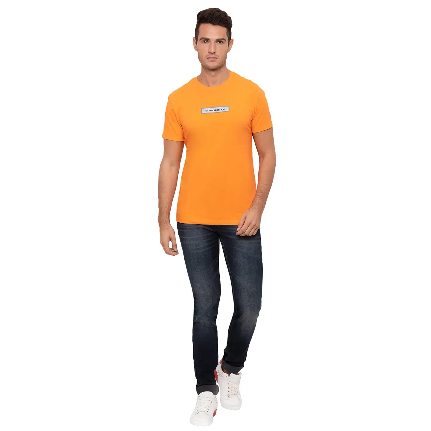 Orange Regular Fit Men's T-Shirt by Being Human Clothing - Image 2