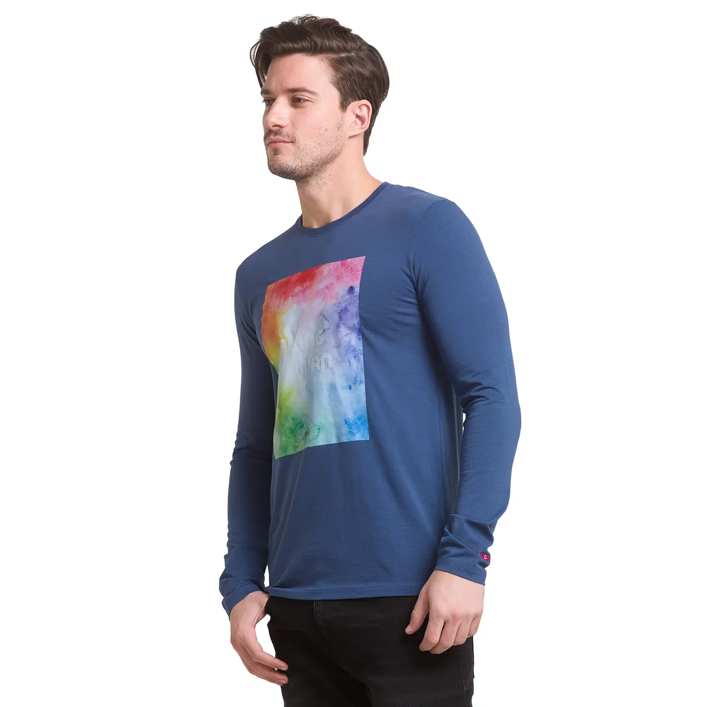 Ocean Blue Regular Fit Round Neck Men's T-Shirt by Being Human Clothing - Image 3