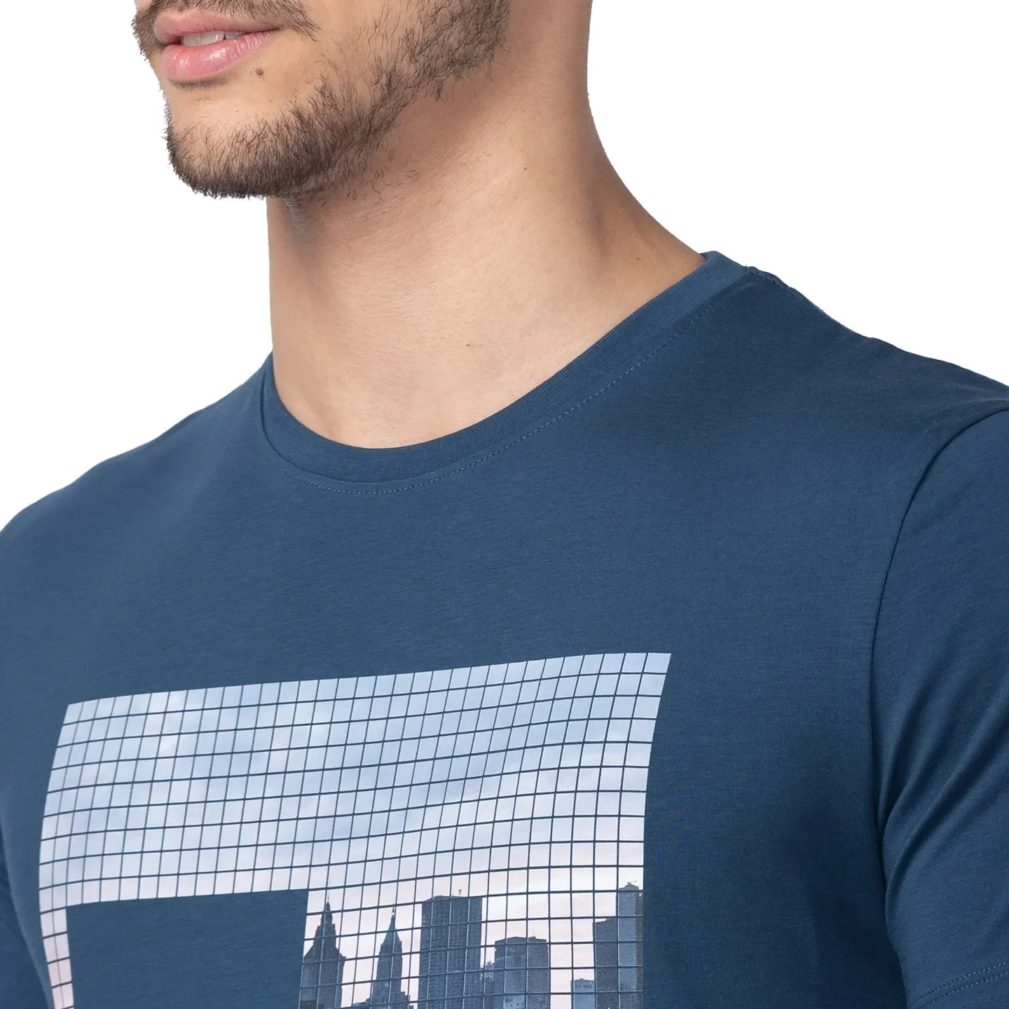 Ocean Blue Regular Fit Round Neck Men's T-Shirt by Being Human Clothing - Image 4
