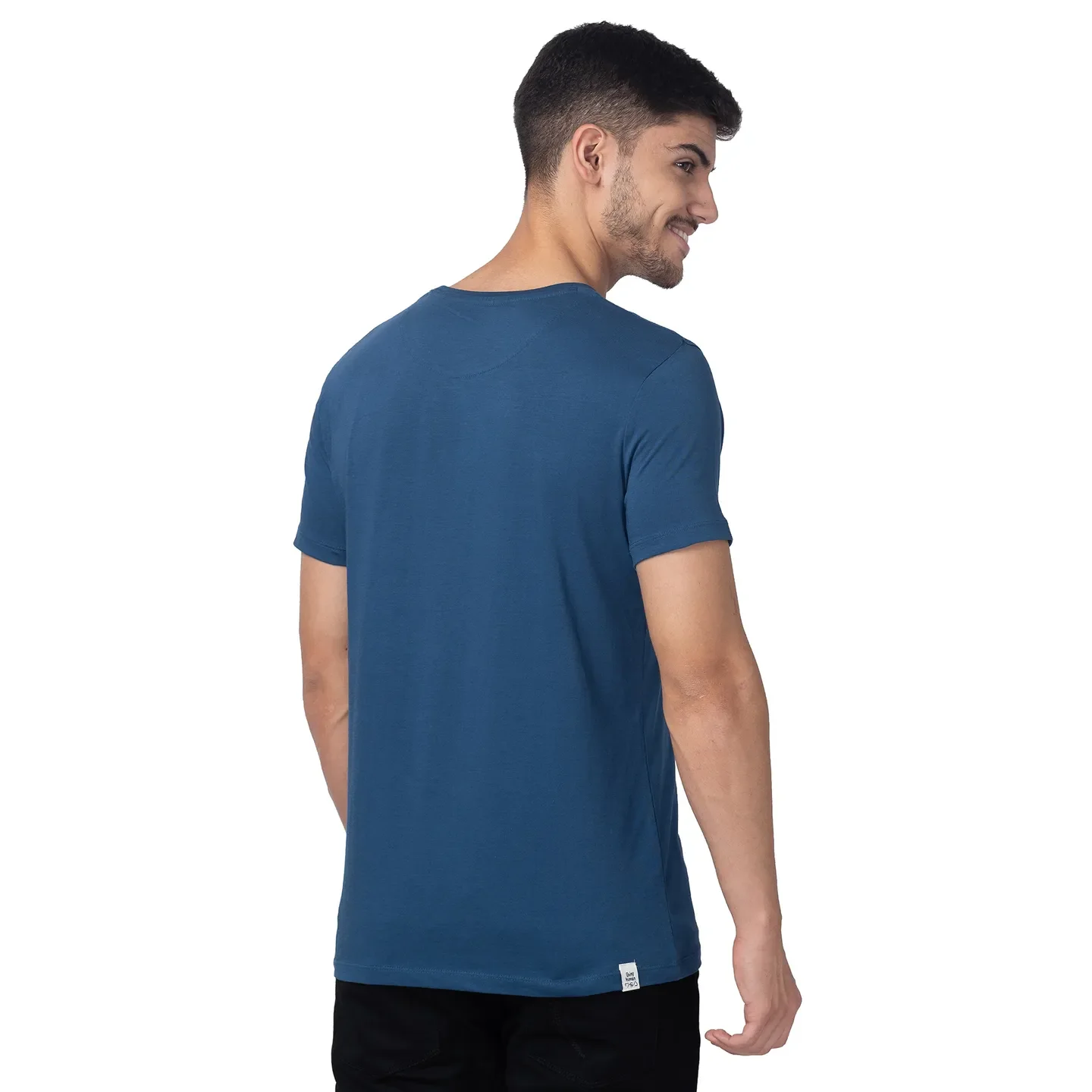 Ocean Blue Regular Fit Round Neck Men's T-Shirt by Being Human Clothing - Image 3
