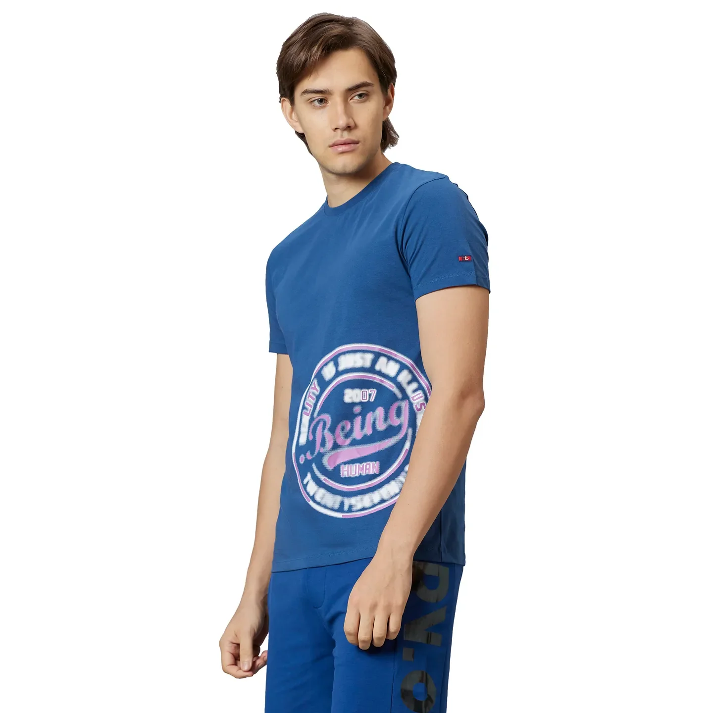 Ocean Blue Regular Fit Round Neck Men's T-Shirt by Being Human Clothing - Image 3