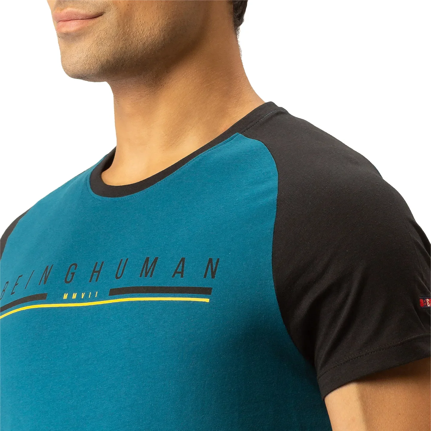 Blue Regular Fit Men's Short Sleeves T-Shirt by Being Human Clothing - Image 4
