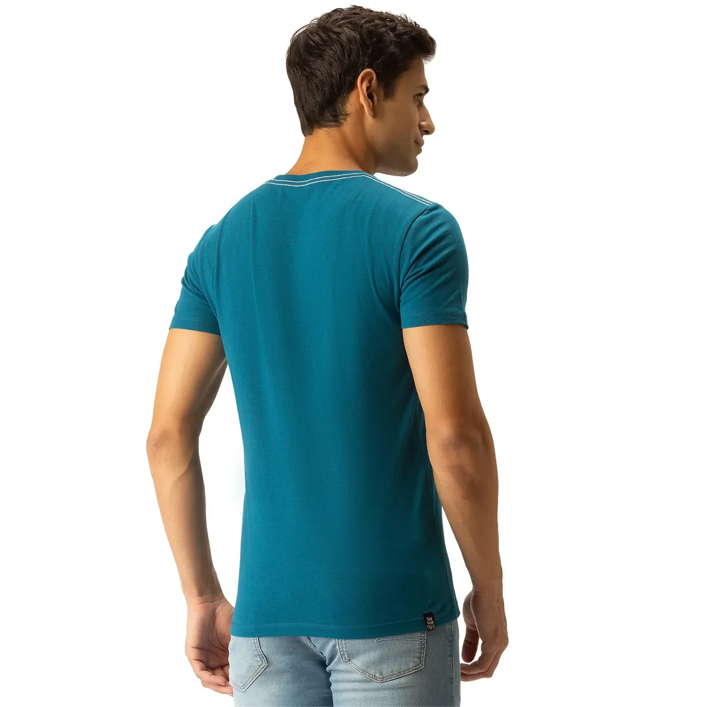 Blue Regular Fit Men's Short Sleeves T-Shirt by Being Human Clothing - Image 3