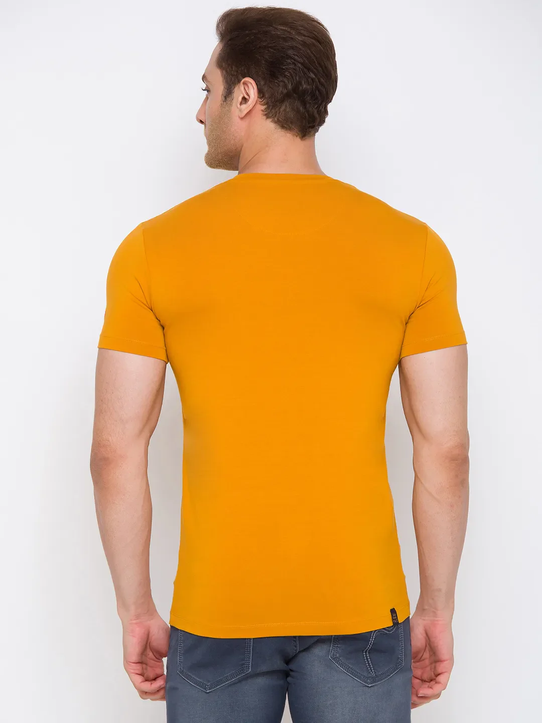 Ocher Regular Fit Round Neck Men's T-Shirt by Being Human Clothing - Image 2
