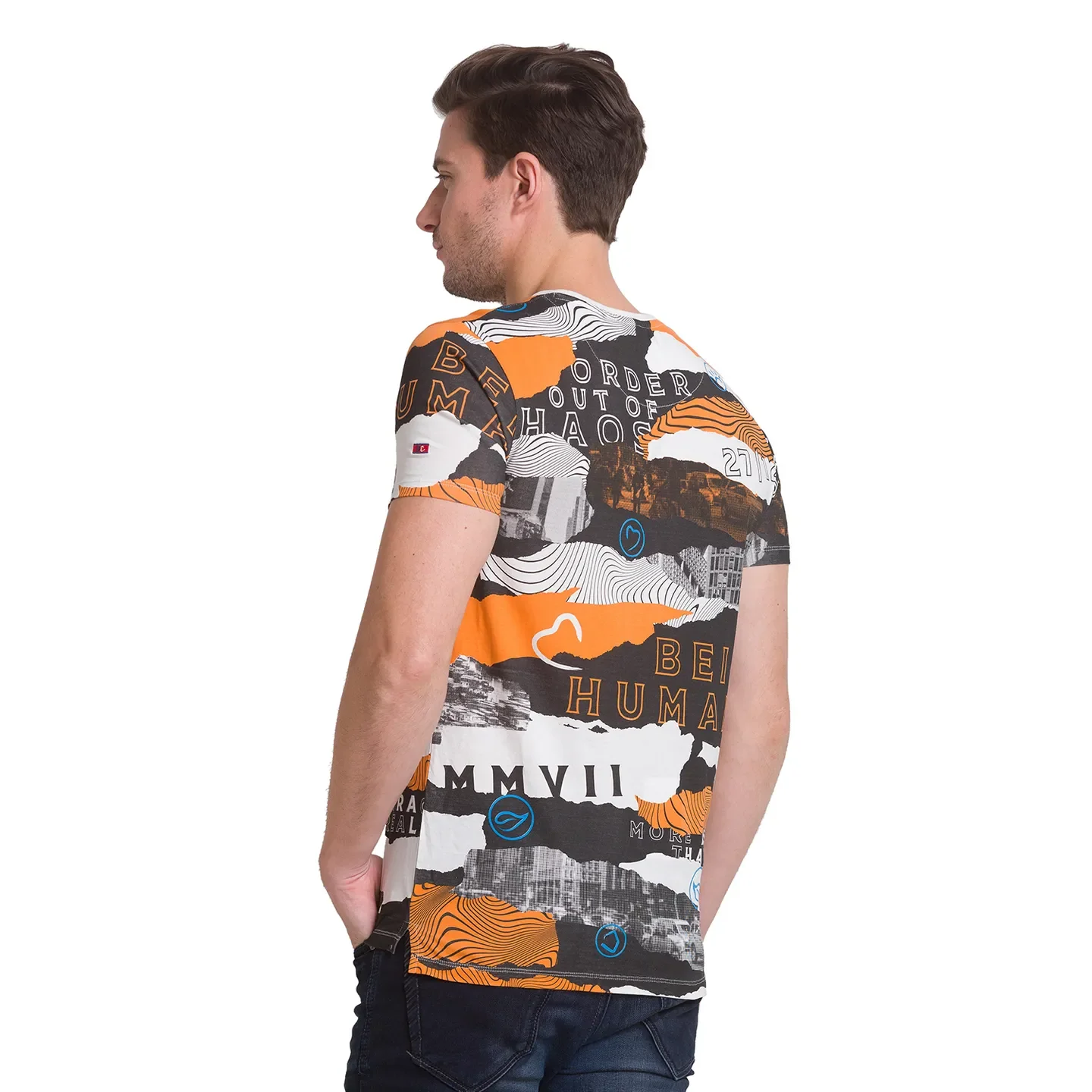 White Regular Fit Men's Short Sleeves T-Shirt by Being Human Clothing - Image 4