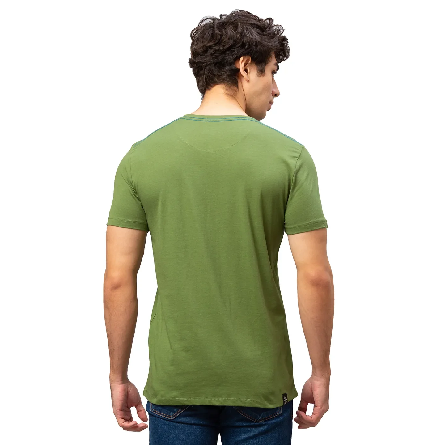 Green Regular Fit Men's Short Sleeves T-Shirt by Being Human Clothing - Image 3