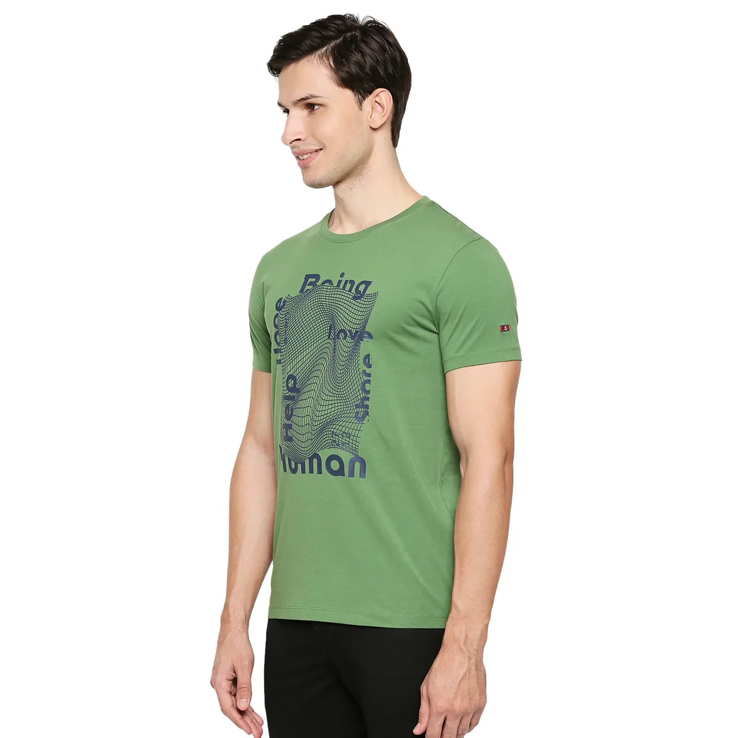 Green Regular Fit Men's Short Sleeves T-Shirt by Being Human Clothing - Image 2