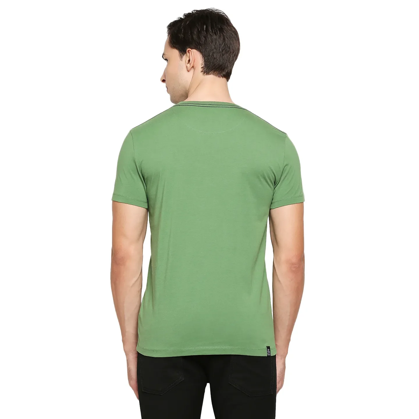 Green Regular Fit Men's Short Sleeves T-Shirt by Being Human Clothing - Image 4