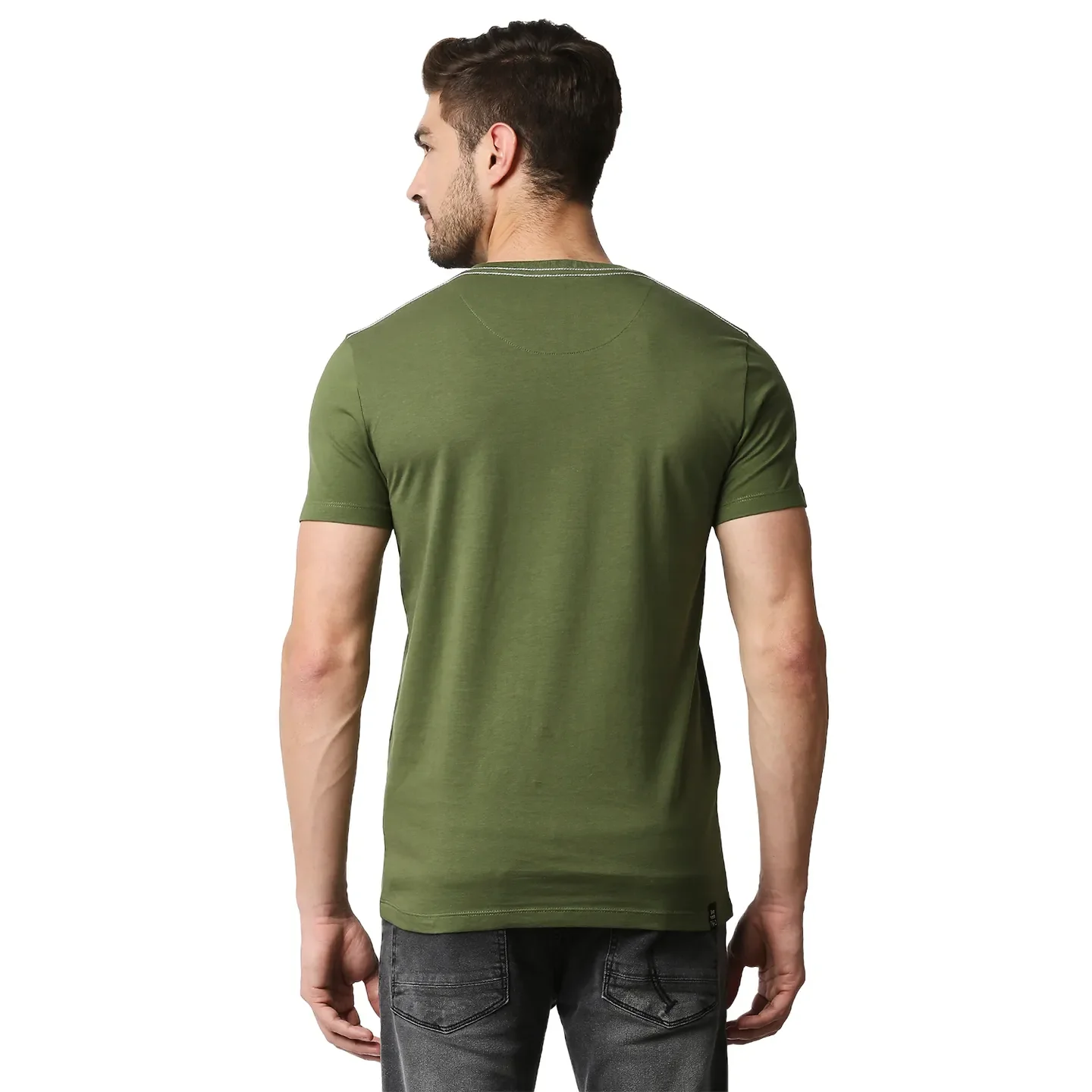 Green Regular Fit Men's Short Sleeves T-Shirt by Being Human Clothing - Image 4