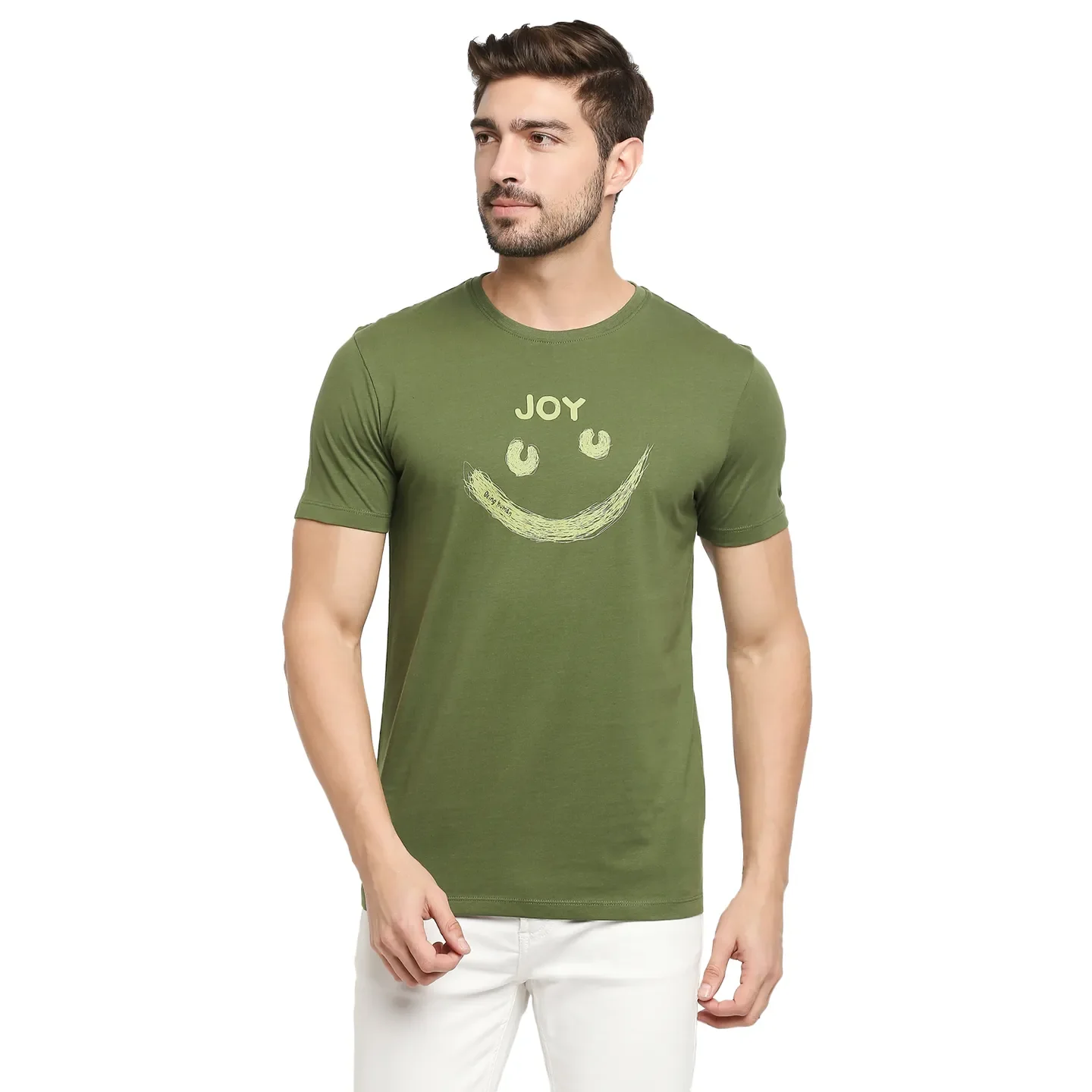 Green Regular Fit Men's Short Sleeves T-Shirt by Being Human Clothing