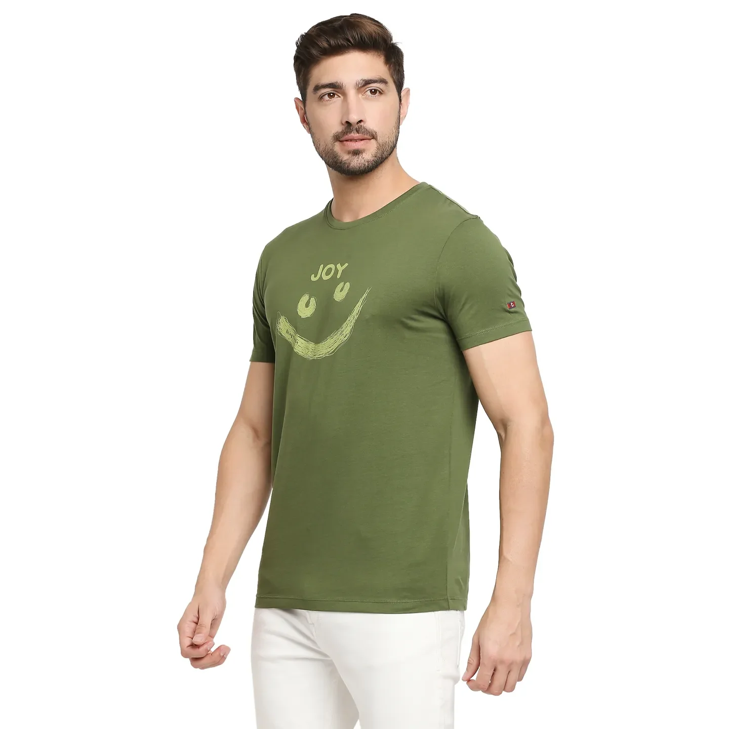 Green Regular Fit Men's Short Sleeves T-Shirt by Being Human Clothing - Image 2