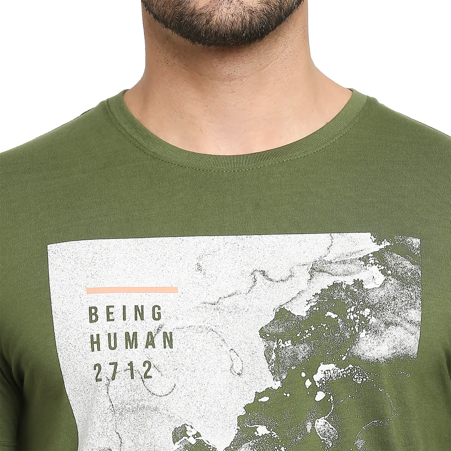 Green Regular Fit Men's Short Sleeves T-Shirt by Being Human Clothing - Image 5