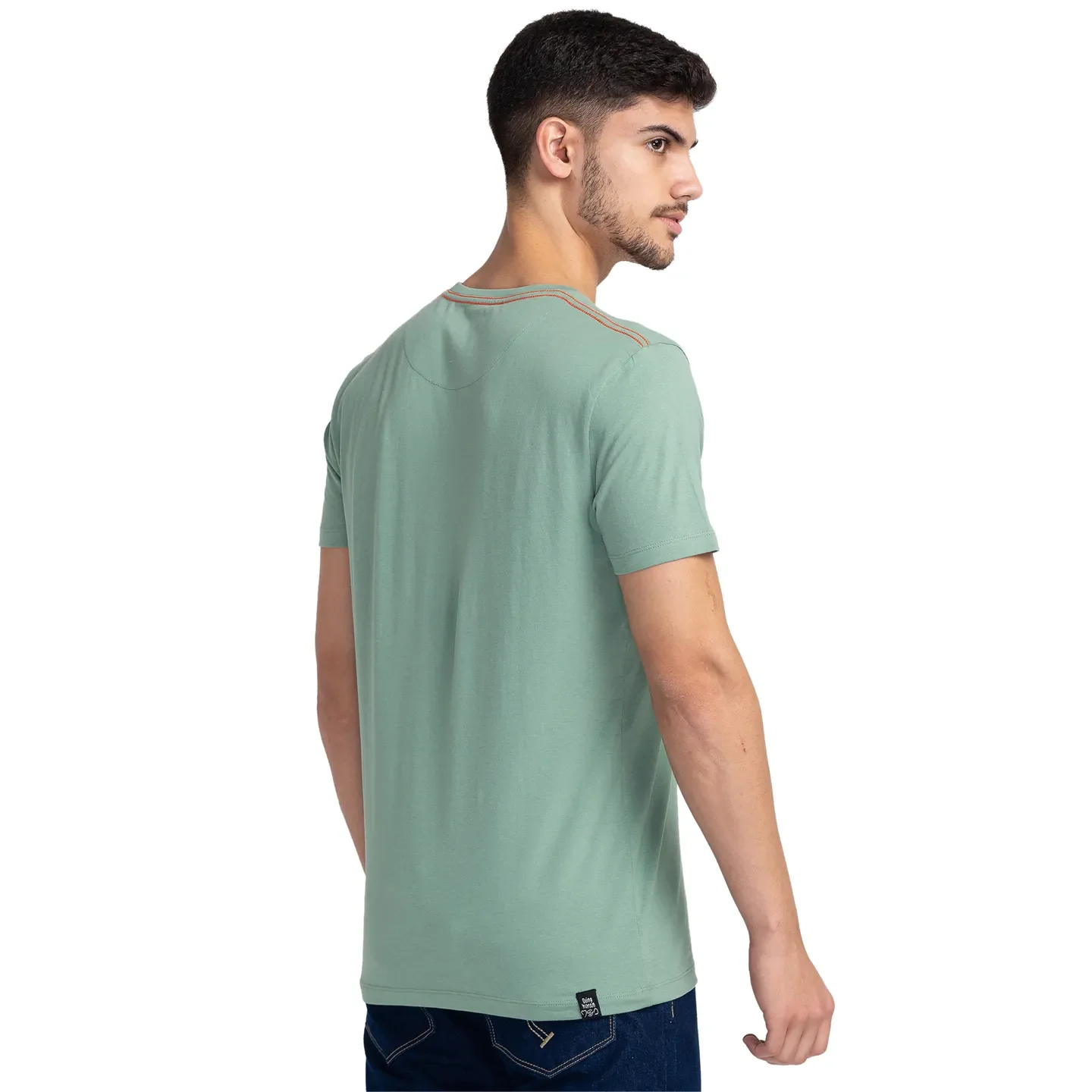 Green Regular Fit Men's Short Sleeves T-Shirt by Being Human Clothing - Image 3