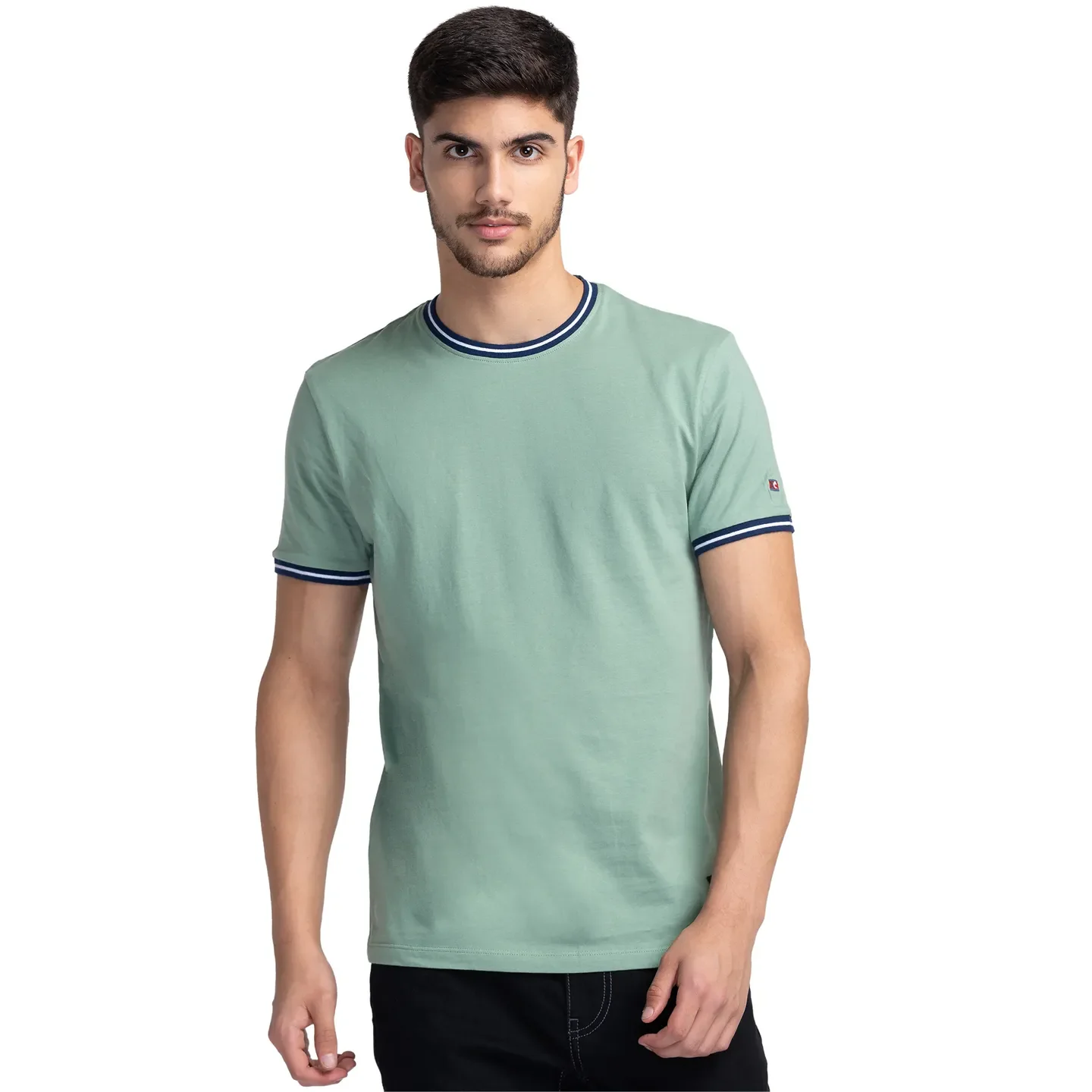 Green Regular Fit Men's Short Sleeves T-Shirt by Being Human Clothing