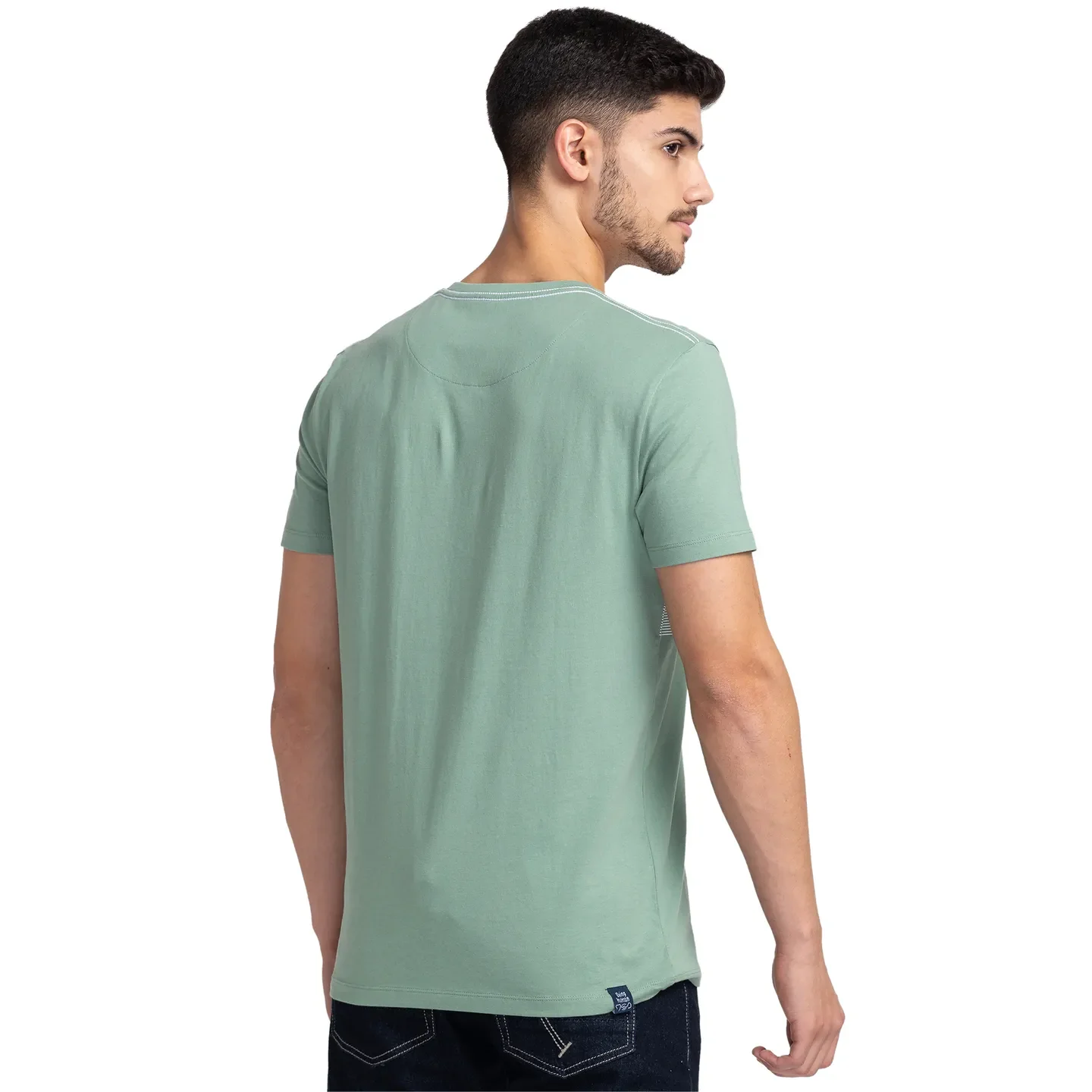 Green Regular Fit Men's Short Sleeves T-Shirt by Being Human Clothing - Image 3