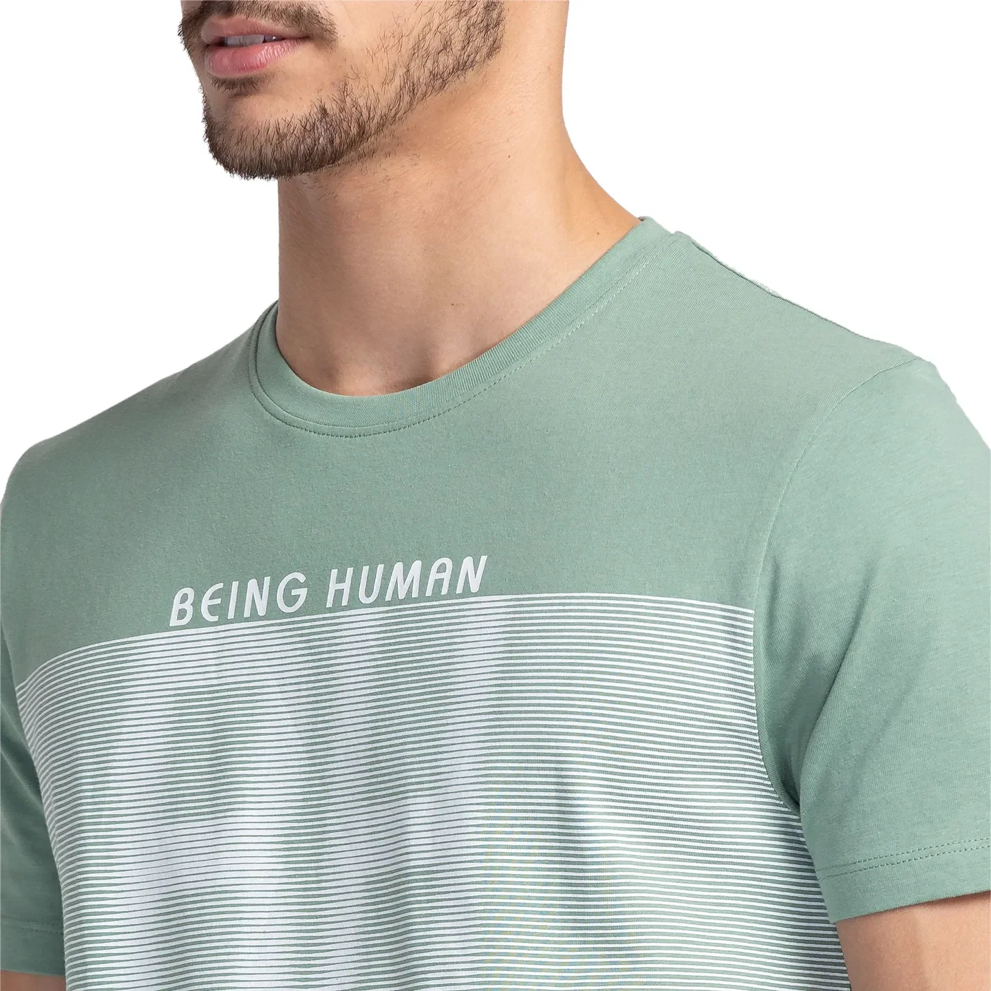 Green Regular Fit Men's Short Sleeves T-Shirt by Being Human Clothing - Image 5