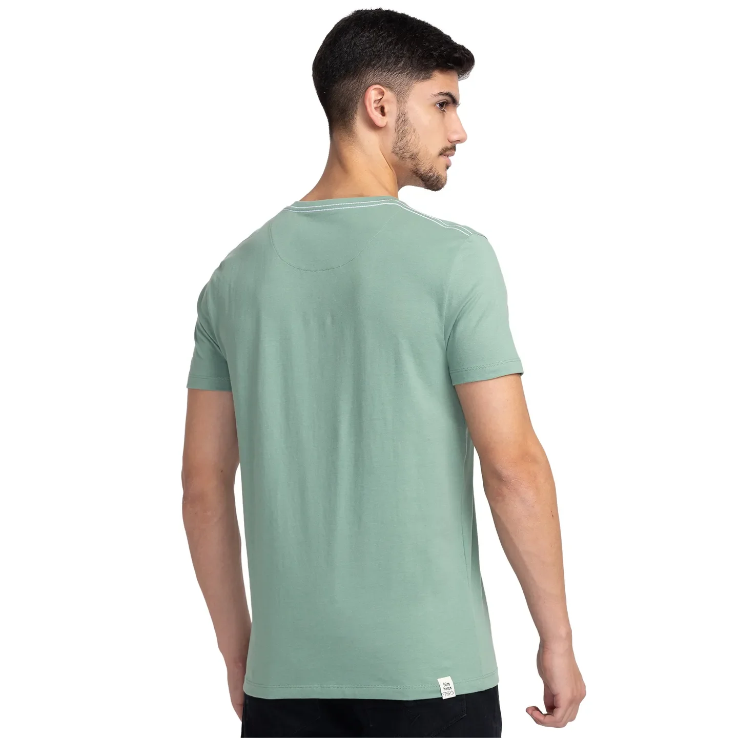 Green Regular Fit Men's Short Sleeves T-Shirt by Being Human Clothing - Image 3