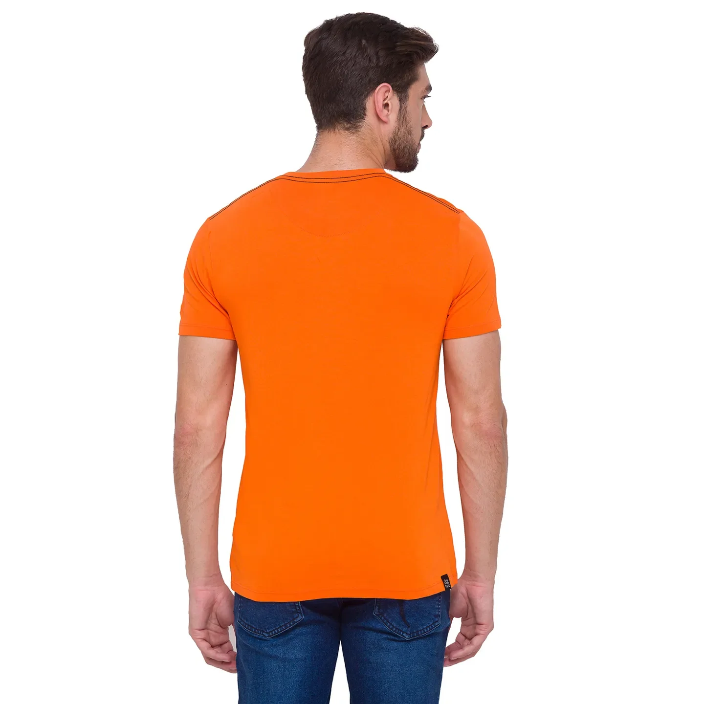 Orange Regular Fit Round Neck Men's T-Shirt by Being Human Clothing - Image 6