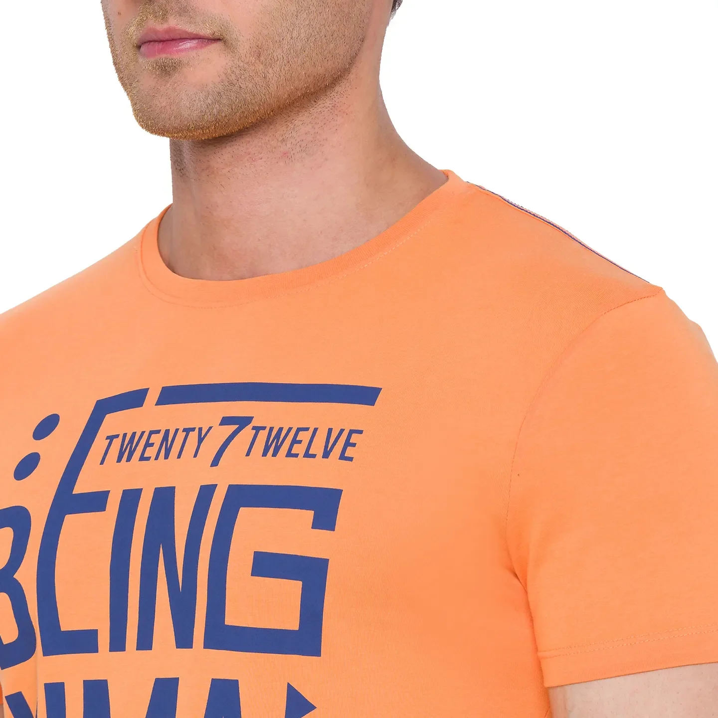 Orange Regular Fit Men's Short Sleeves T-Shirt by Being Human Clothing - Image 4