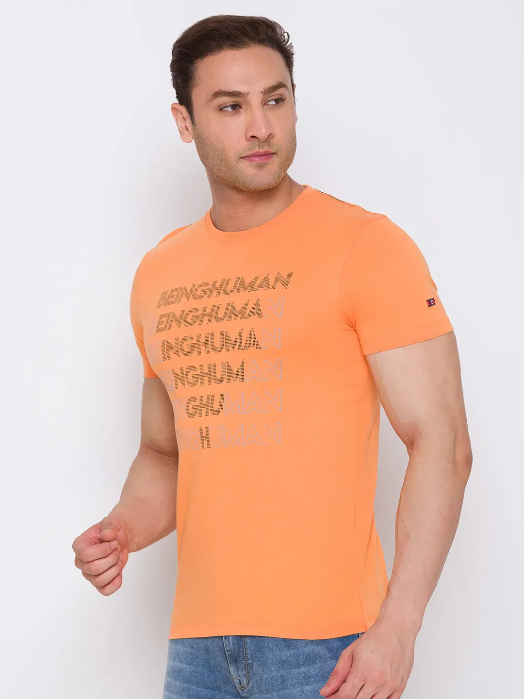Orange Regular Fit Men's Short Sleeves T-Shirt by Being Human Clothing - Image 4