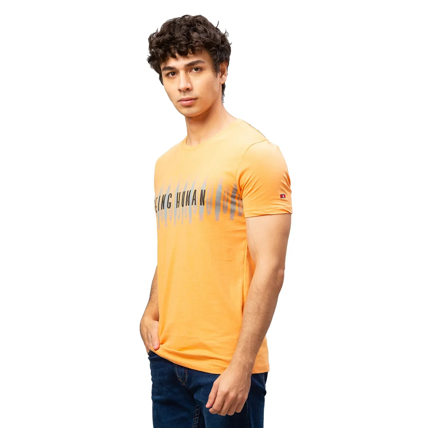 Orange Regular Fit Men's Short Sleeves T-Shirt by Being Human Clothing - Image 4