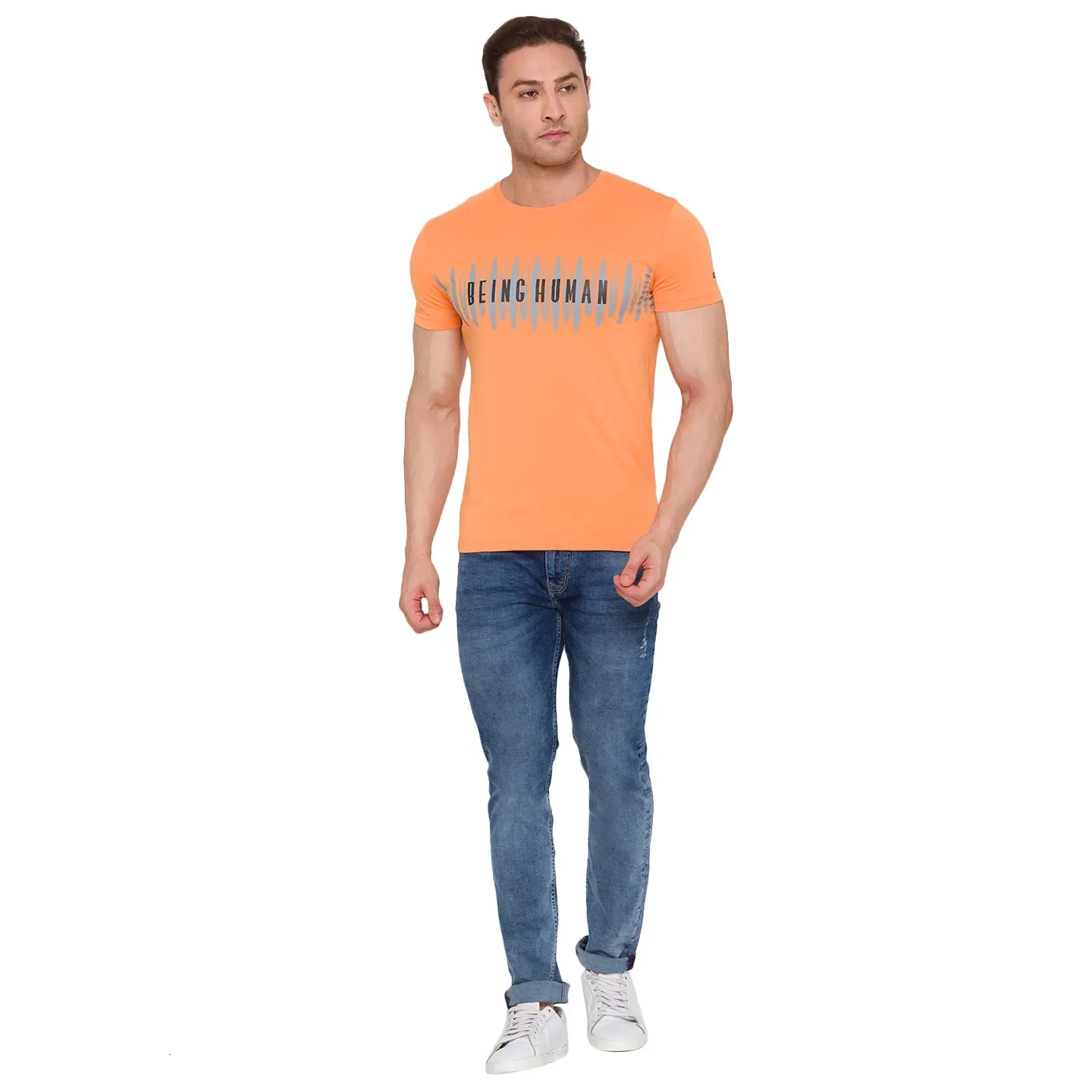 Orange Regular Fit Men's Short Sleeves T-Shirt by Being Human Clothing - Image 5