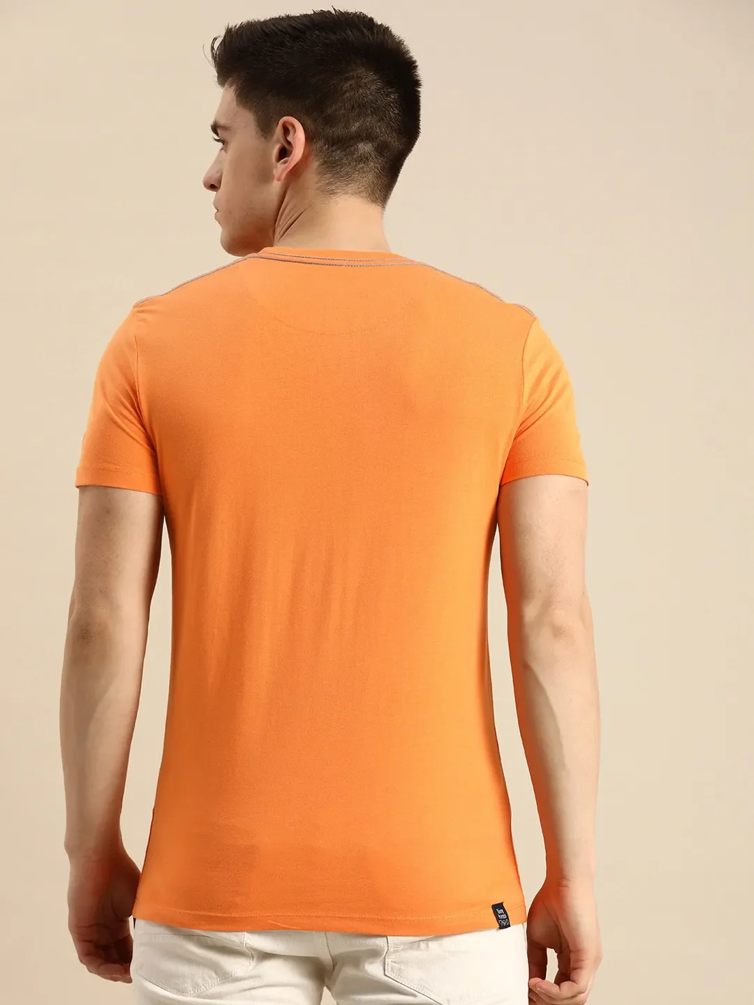 Orange Regular Fit Men's Short Sleeves T-Shirt by Being Human Clothing - Image 3