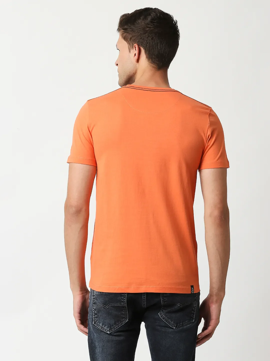 Orange Regular Fit Men's Short Sleeves T-Shirt by Being Human Clothing - Image 4