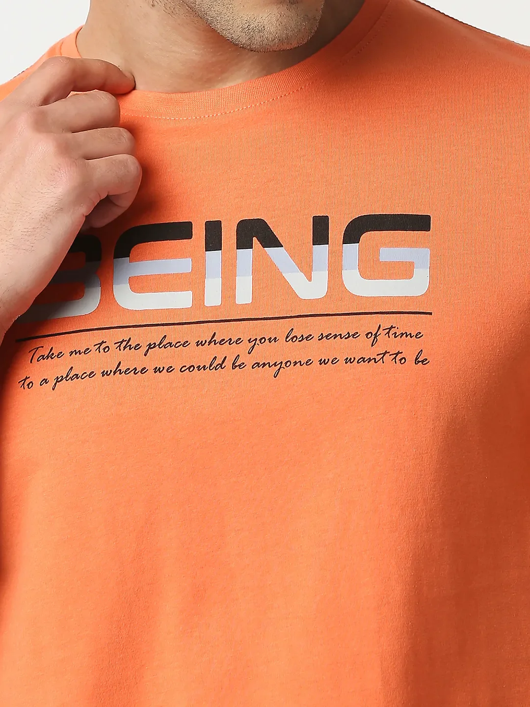 Orange Regular Fit Men's Short Sleeves T-Shirt by Being Human Clothing - Image 5