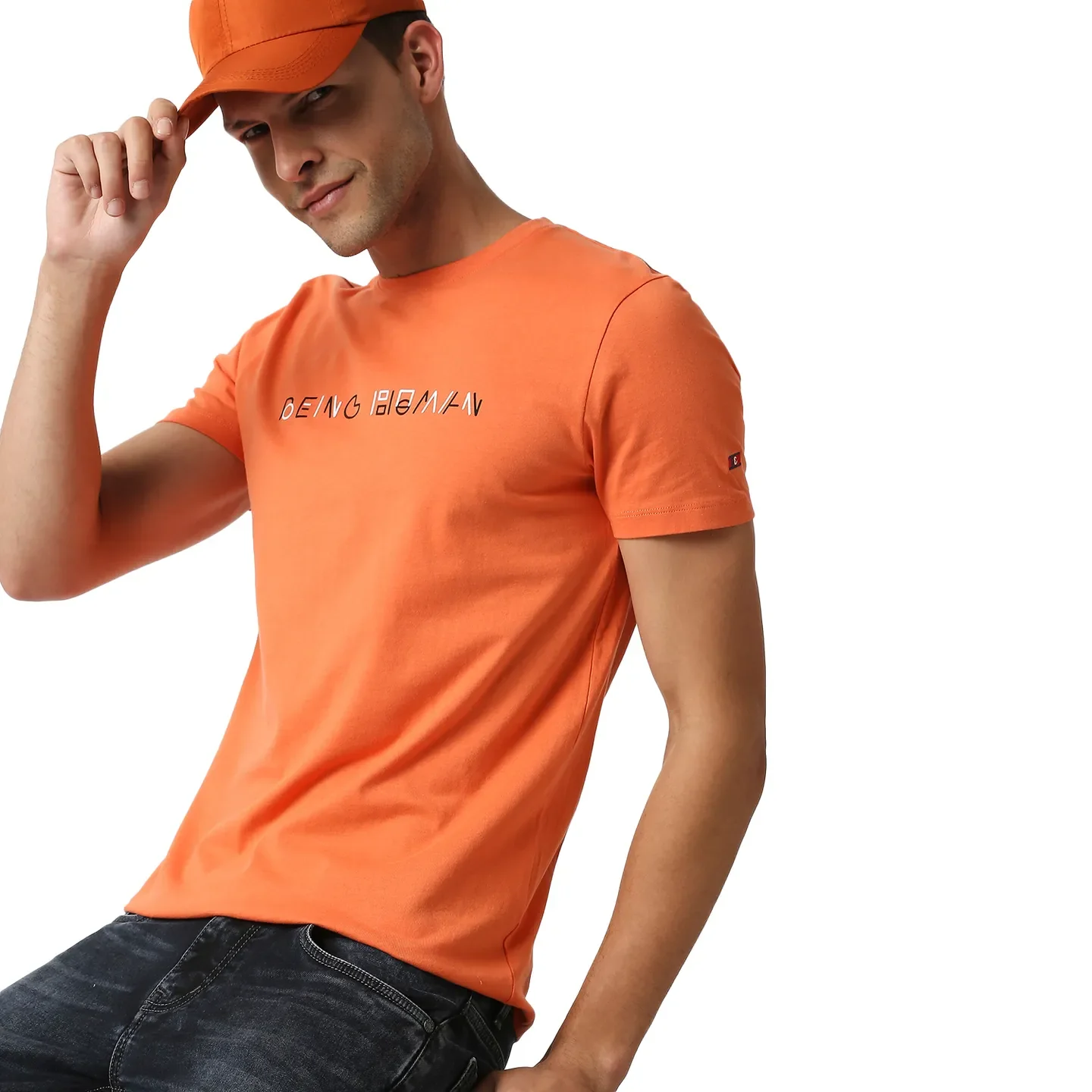 Orange Regular Fit Men's Short Sleeves T-Shirt by Being Human Clothing - Image 7