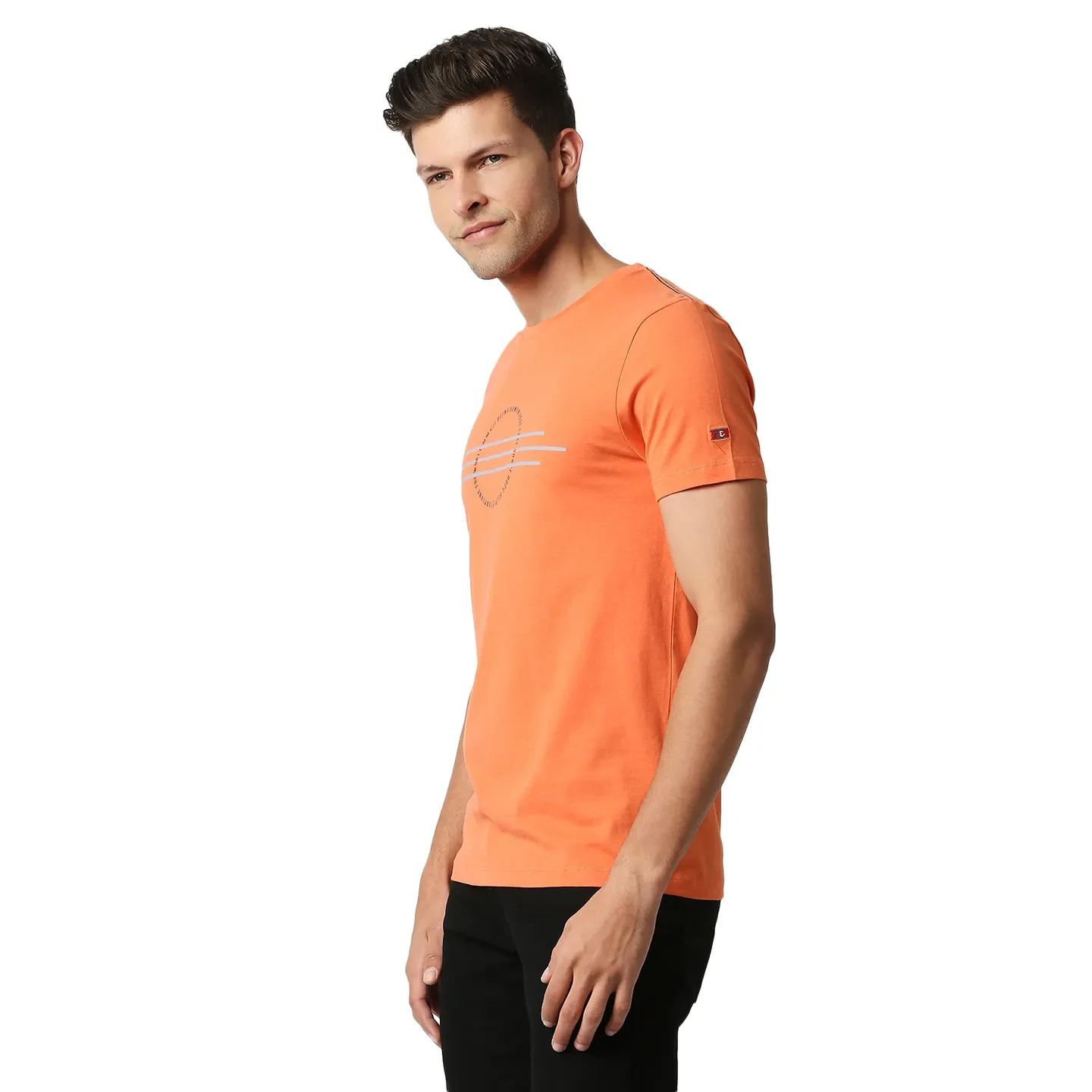 Orange Regular Fit Men's Short Sleeves T-Shirt by Being Human Clothing - Image 2